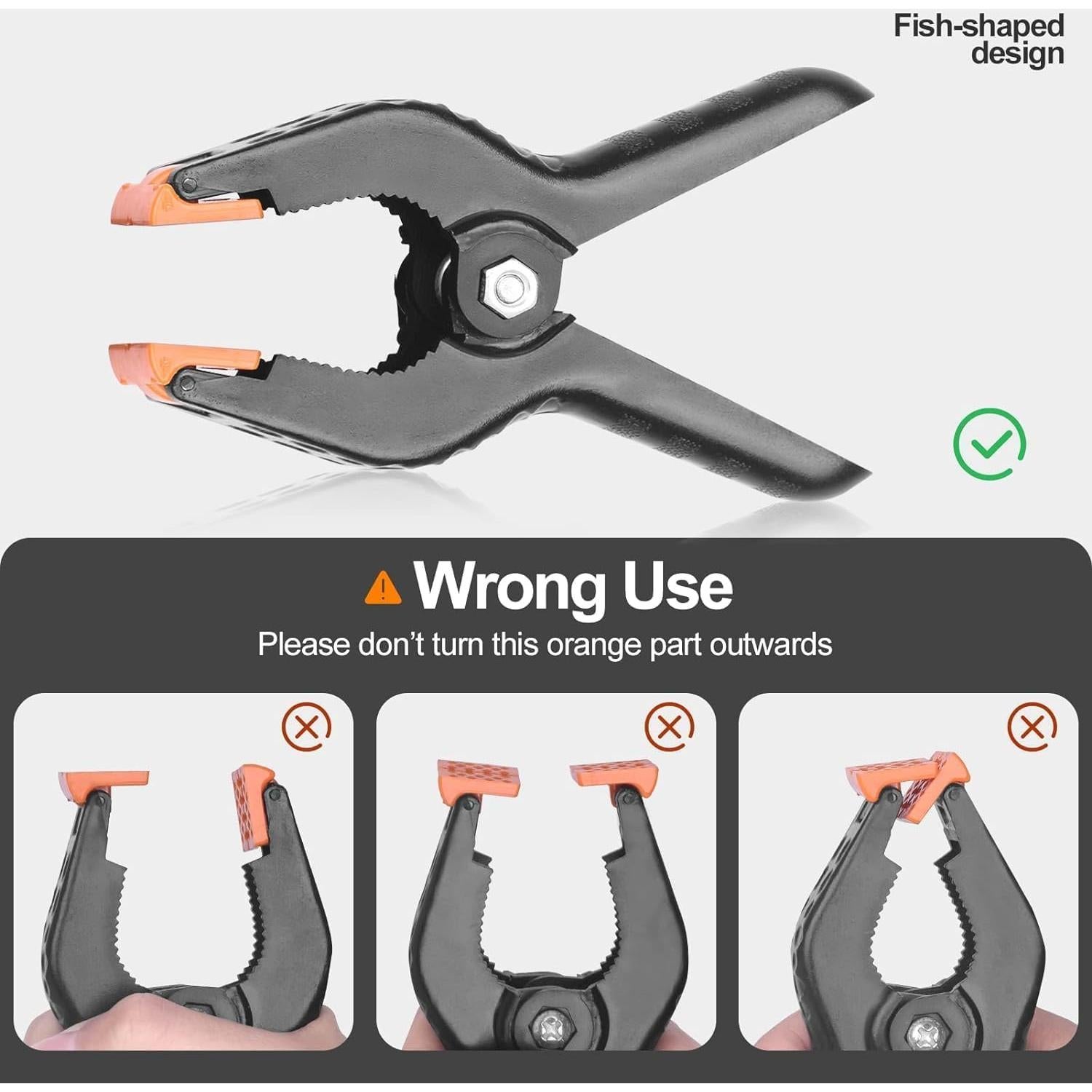 Abrazaderas de Resorte EMART 6 Piezas 11.43 cm Alta Resistencia