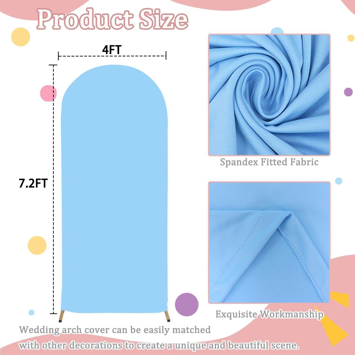 Cubierta de Arco Azul Bebé FOTSHARER 2.13x1.19 m Tela Spandex