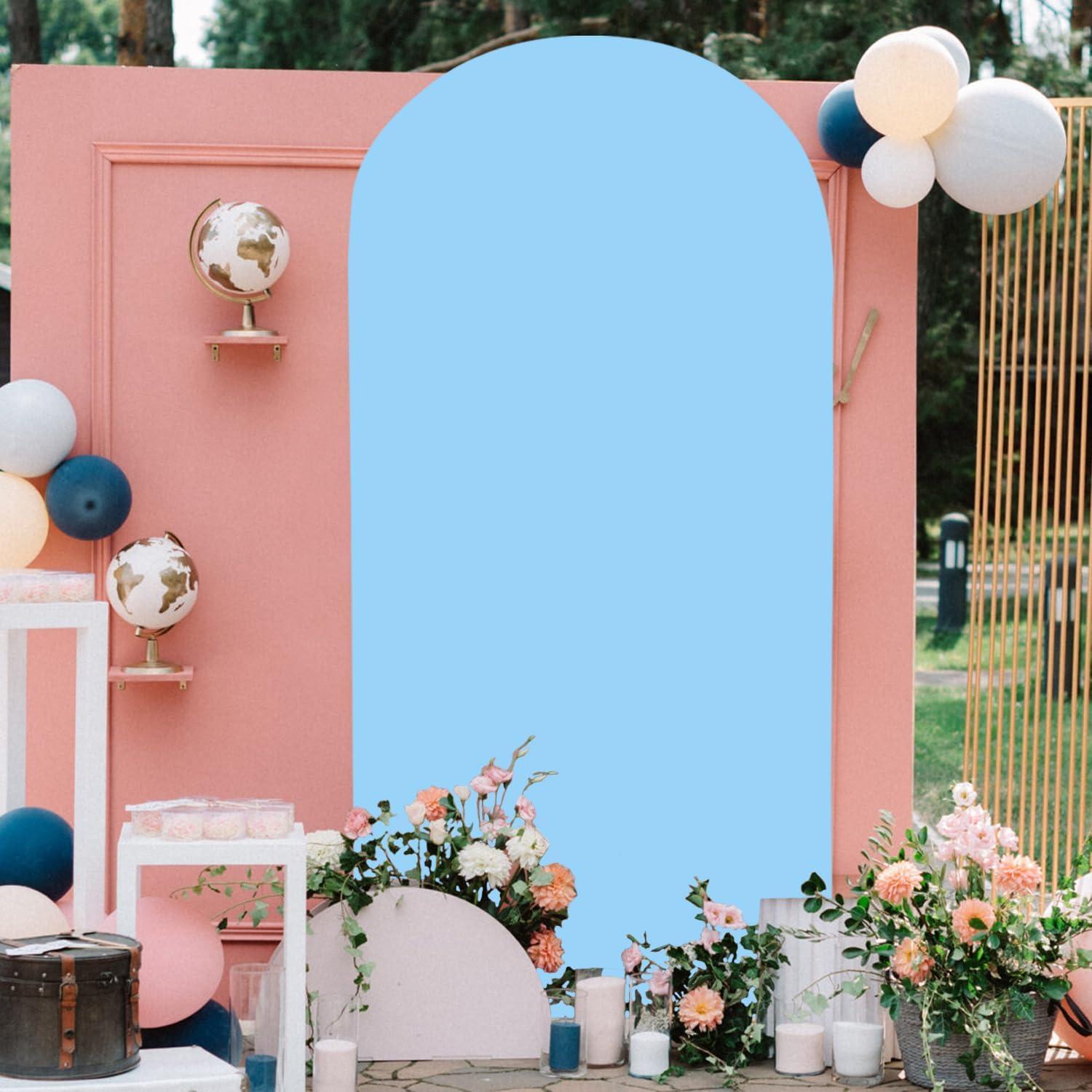 Cubierta de Arco Azul Bebé FOTSHARER 2.13x1.19 m Tela Spandex