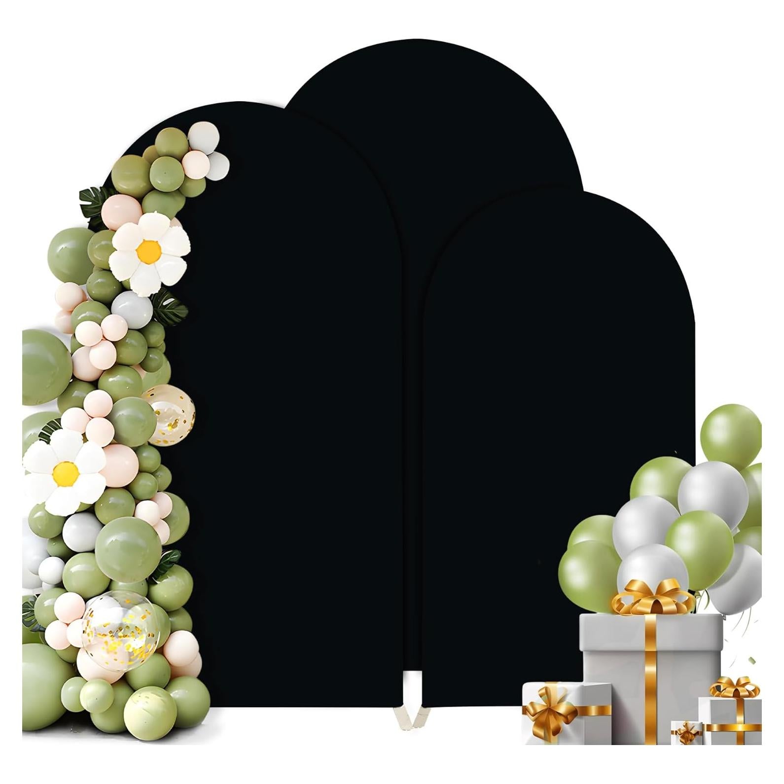 Juego de 3 Fundas de Spandex para Arco de Boda Chiara - Negro