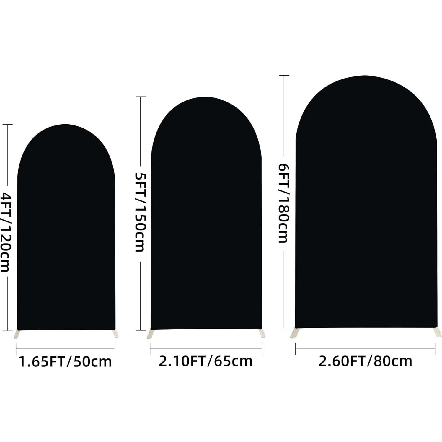 Juego de 3 Fundas de Spandex para Arco de Boda Chiara - Negro