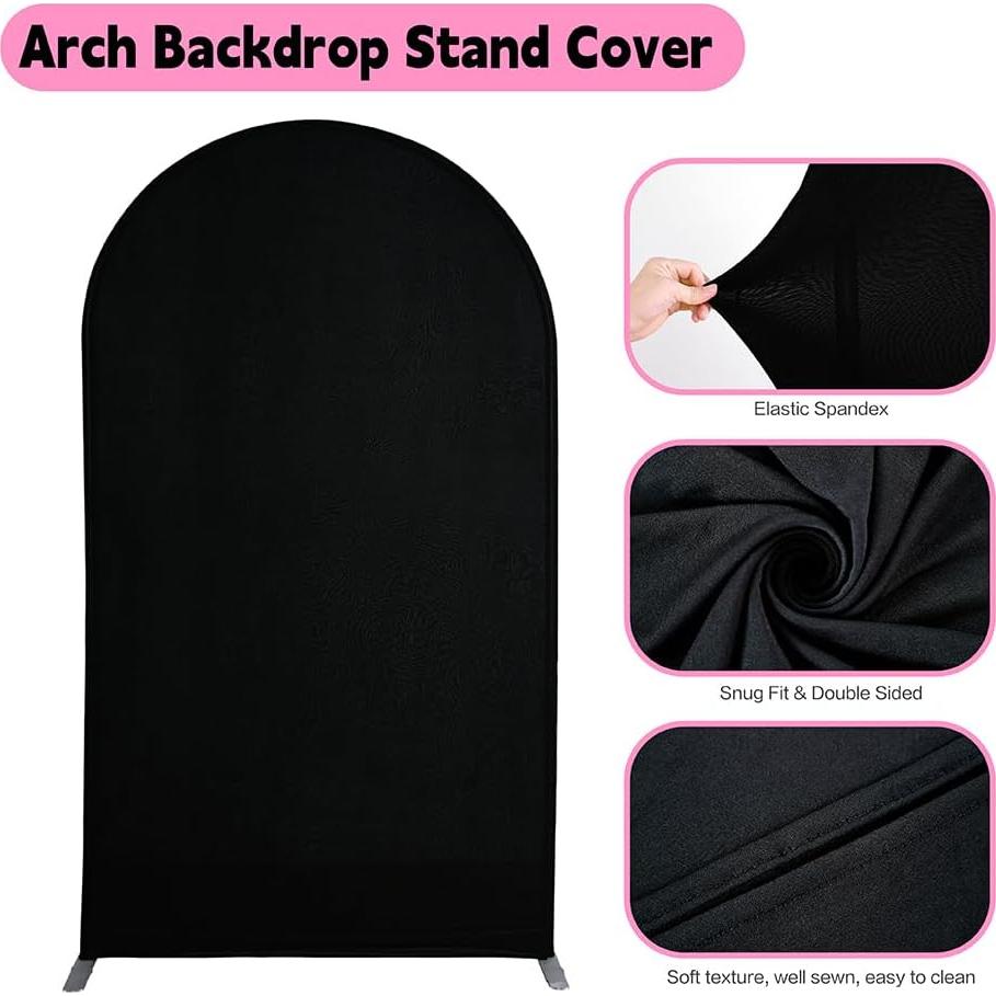 Juego de 3 Fundas de Spandex para Arco de Boda Chiara - Negro