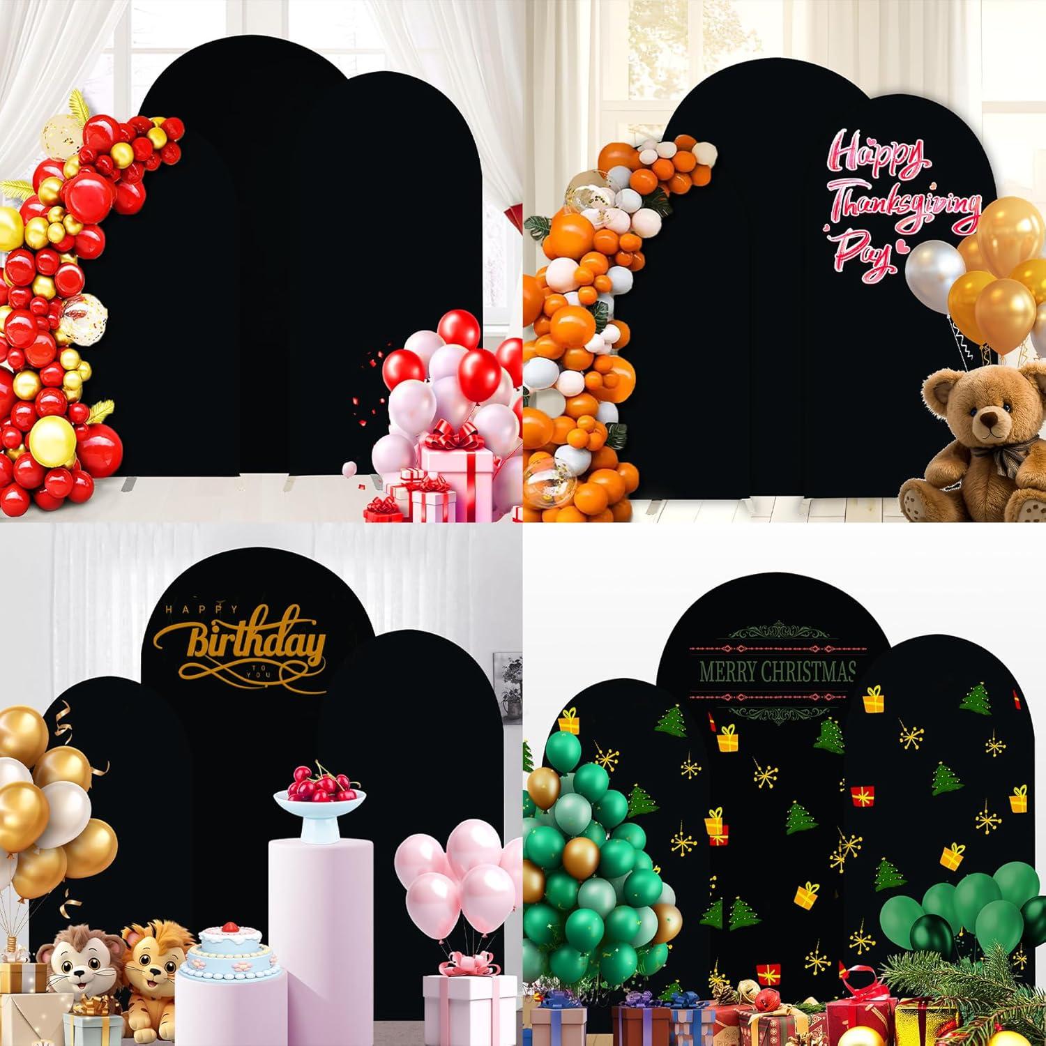 Juego de 3 Fundas de Spandex para Arco de Boda Chiara - Negro