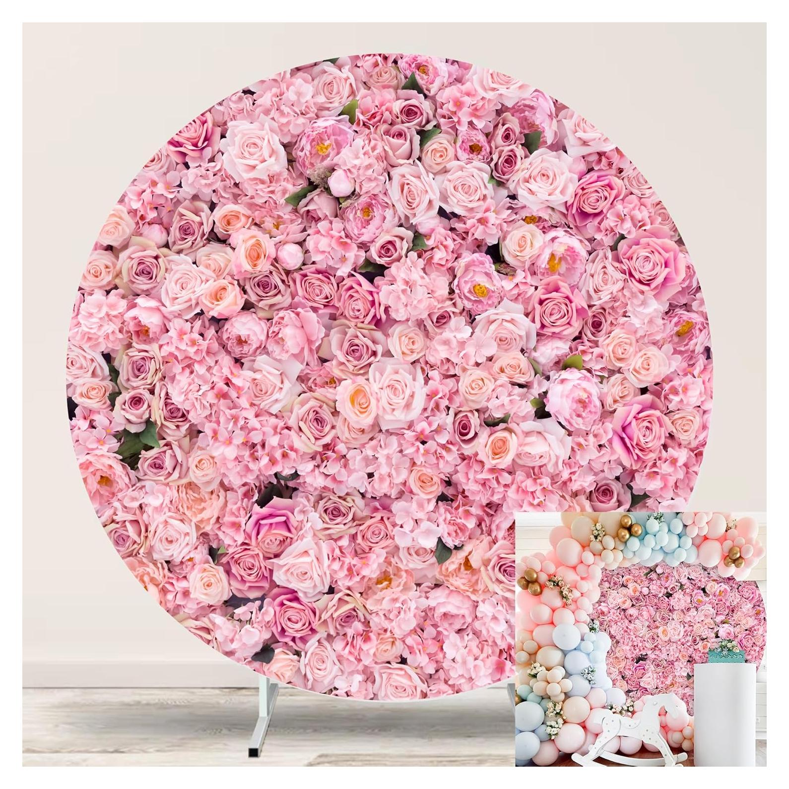 Cubierta de fondo redonda floral Jditngp 2.2m para fiestas