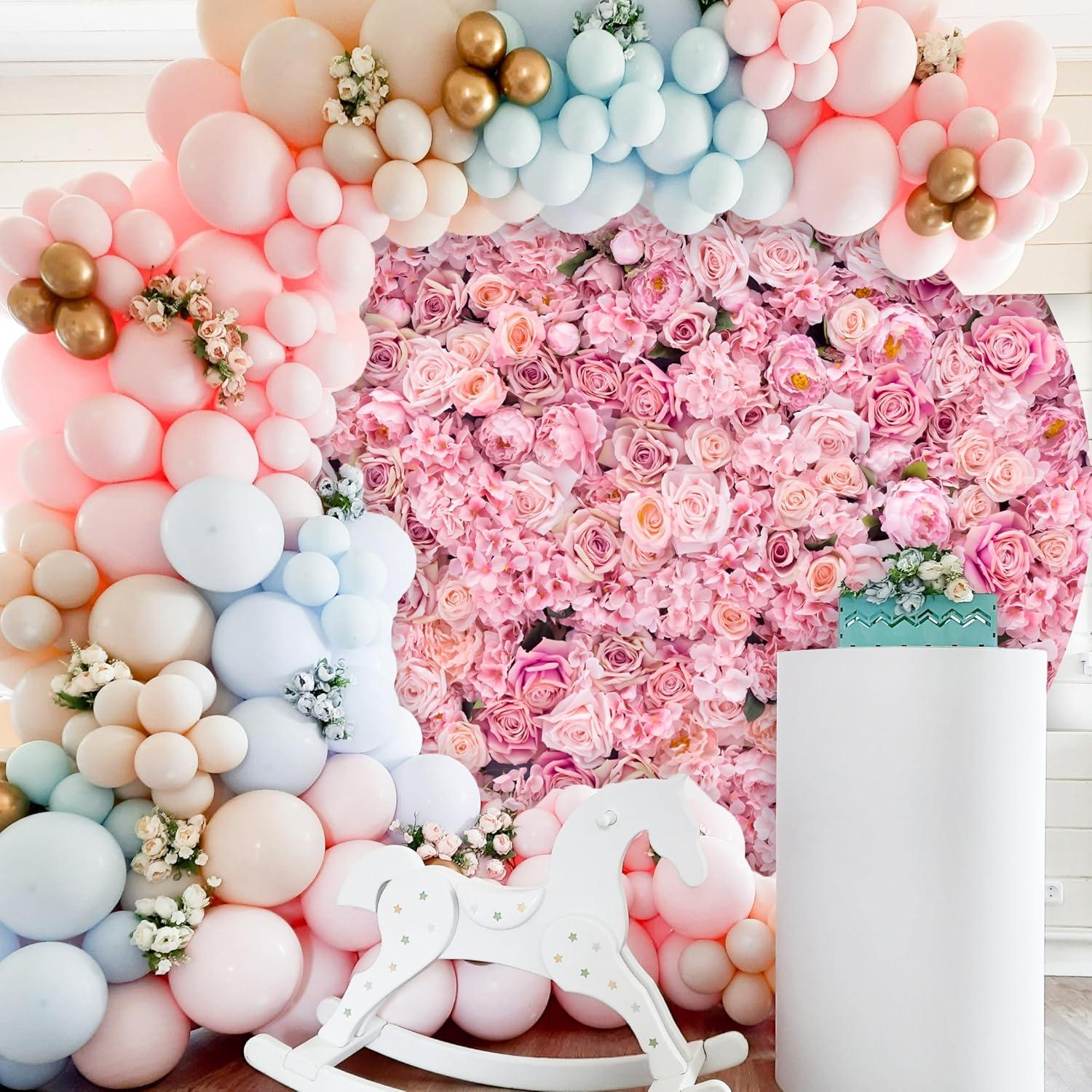 Cubierta de fondo redonda floral Jditngp 2.2m para fiestas