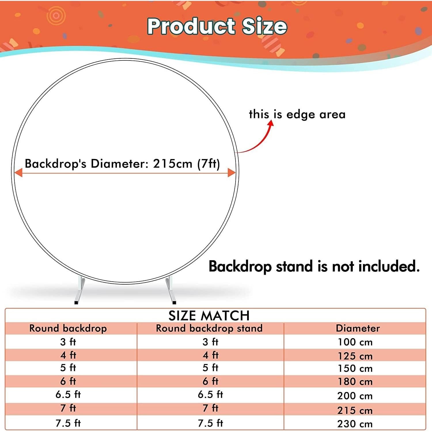 Cubierta de fondo redonda floral Jditngp 2.2m para fiestas