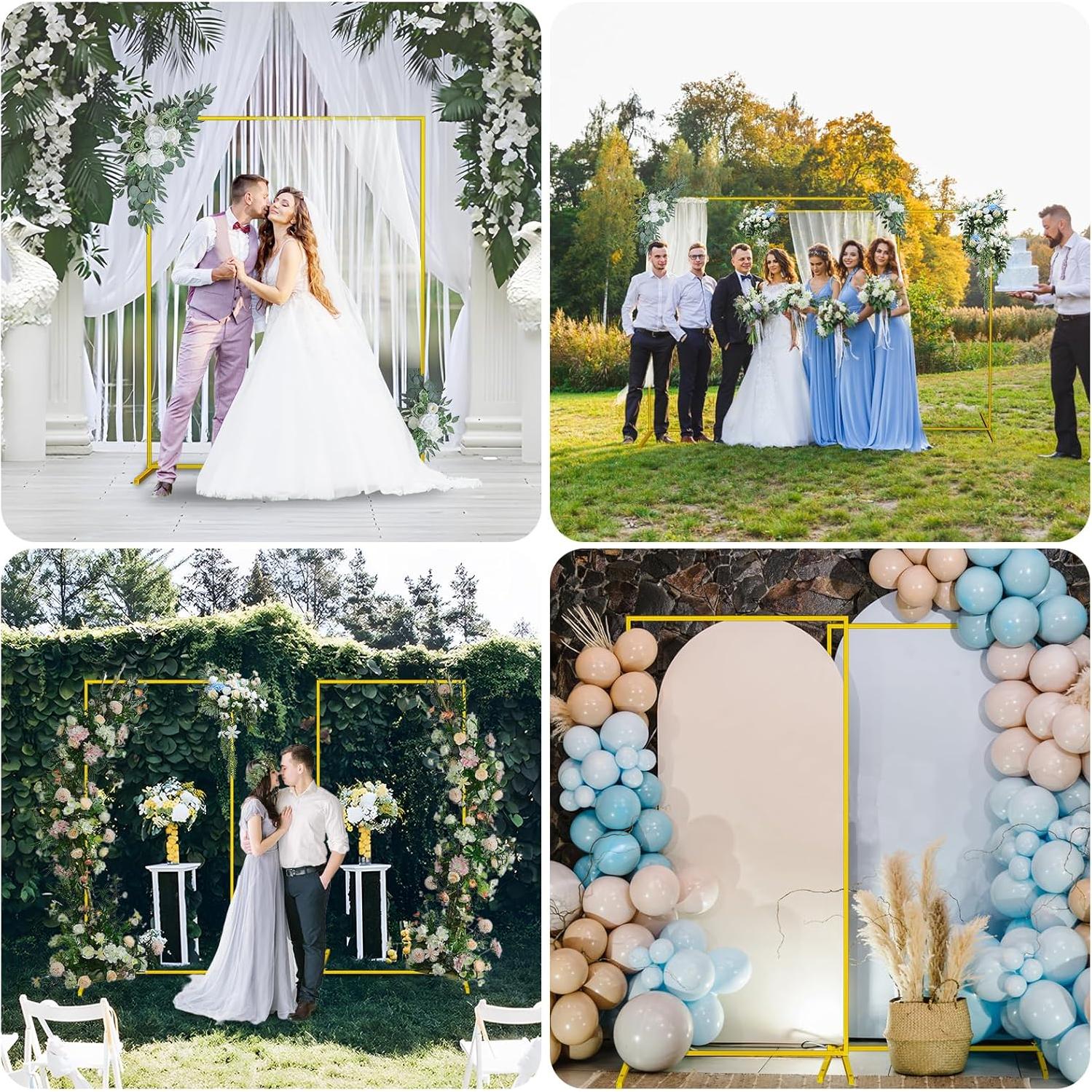 Soporte de Fondo Cuadrado Dorado LMEBE 2 Piezas 2x1.68M