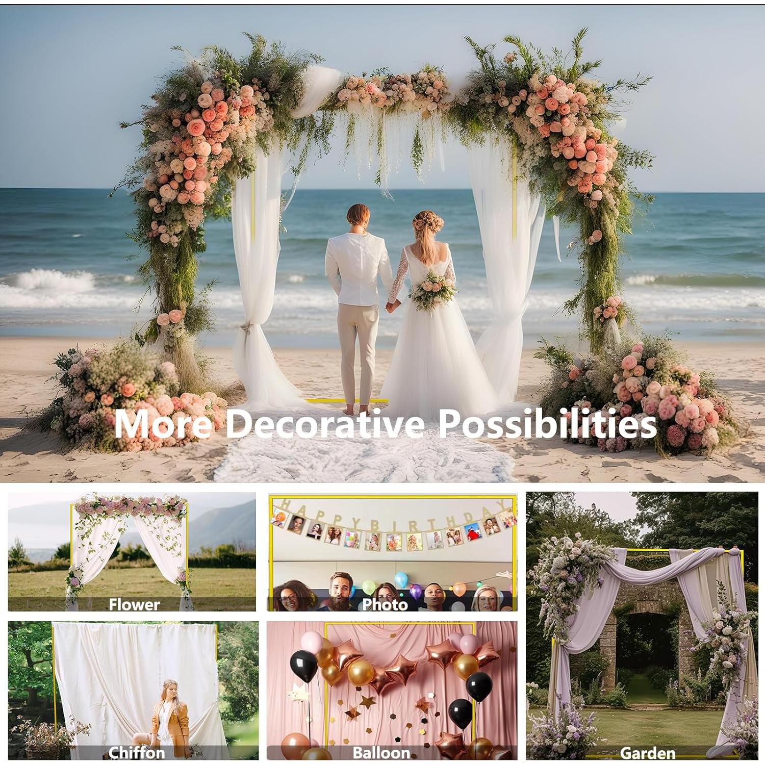 Soporte de Fondo Cuadrado Dorado LMEBE 2 Piezas 2x1.68M