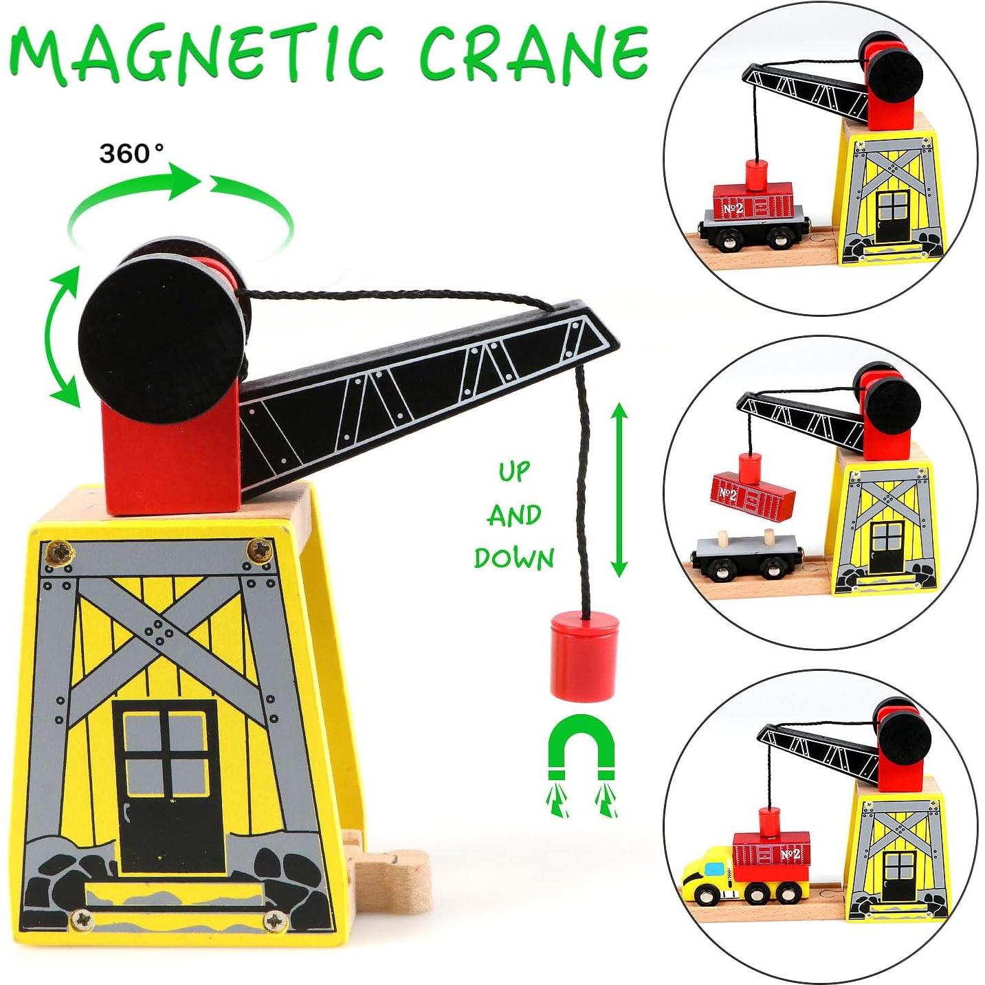 Juego de Tren de Madera Qilay 39 Piezas para Niños 3-6 Años