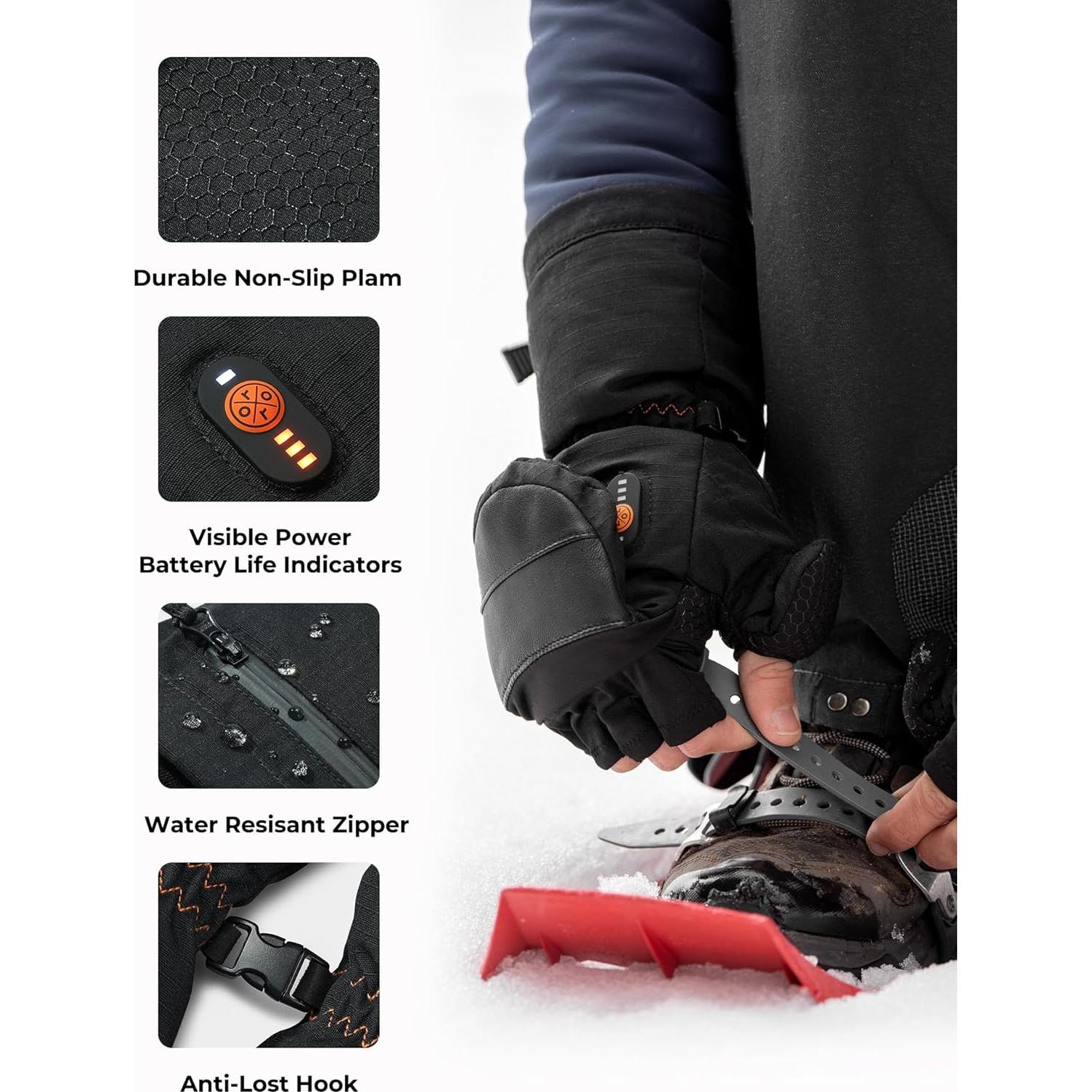 Mitones Calentados ORORO Unisex con Aislamiento PrimaLoft