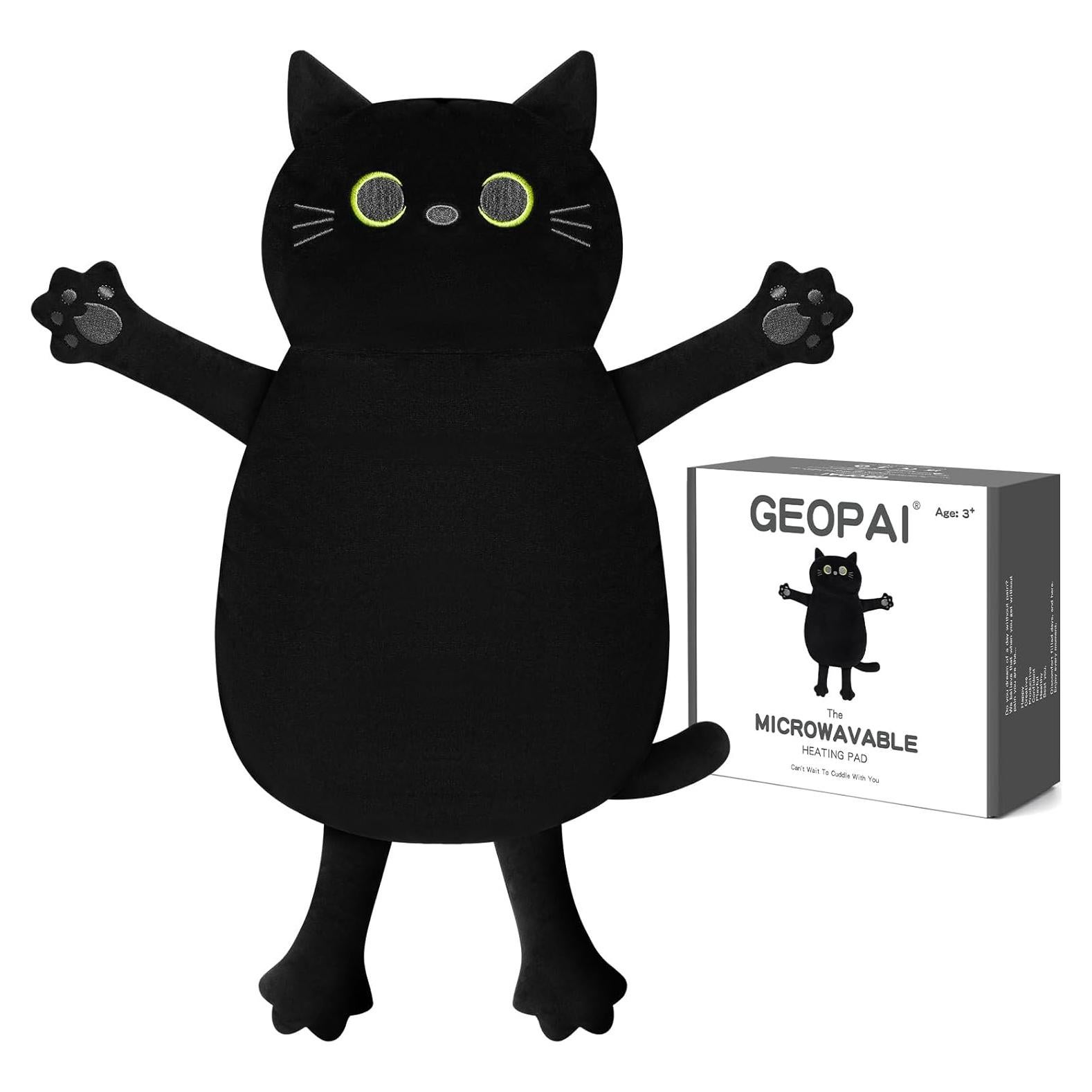 Almohadilla Térmica de Microondas GEOPAI Gato Negro 43x23cm