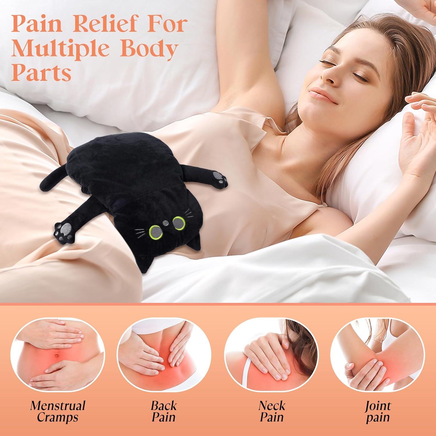 Almohadilla Térmica de Microondas GEOPAI Gato Negro 43x23cm