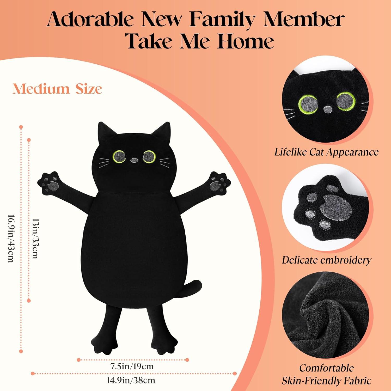 Almohadilla Térmica de Microondas GEOPAI Gato Negro 43x23cm