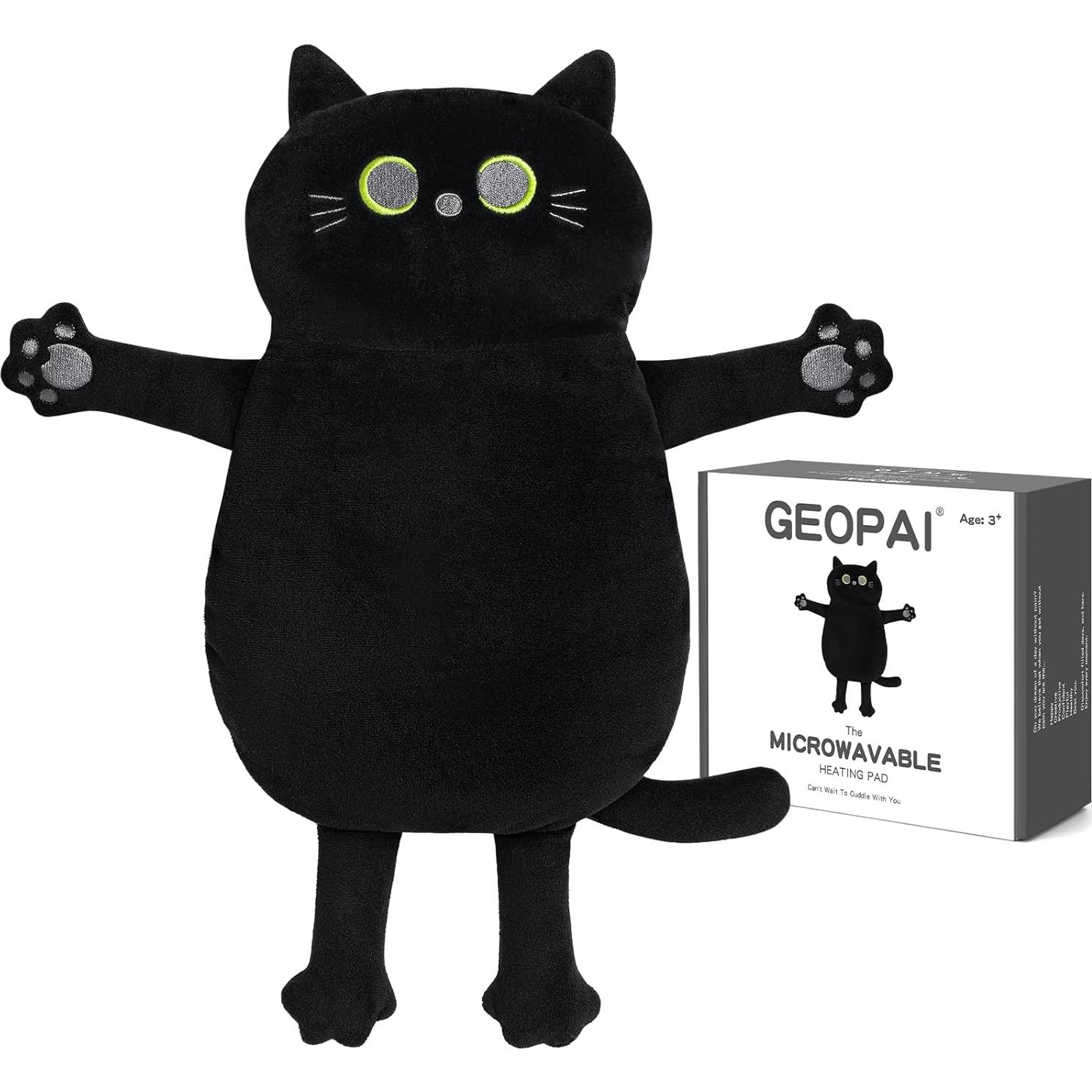 Almohadilla Térmica de Microondas GEOPAI Gato Negro 43x23cm