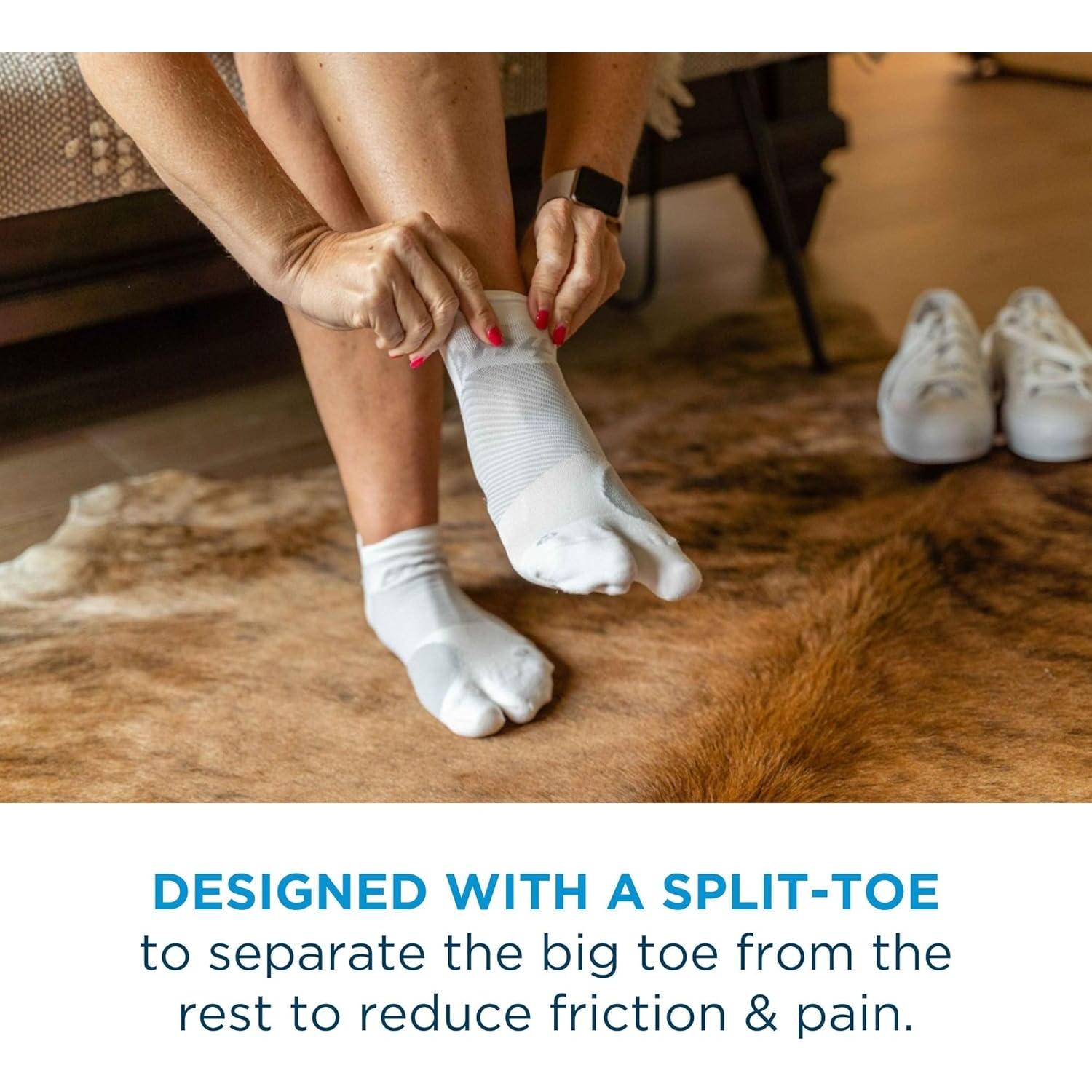 Calcetines Alivio Juanetes OrthoSleeve - Dedo Separado, Negro