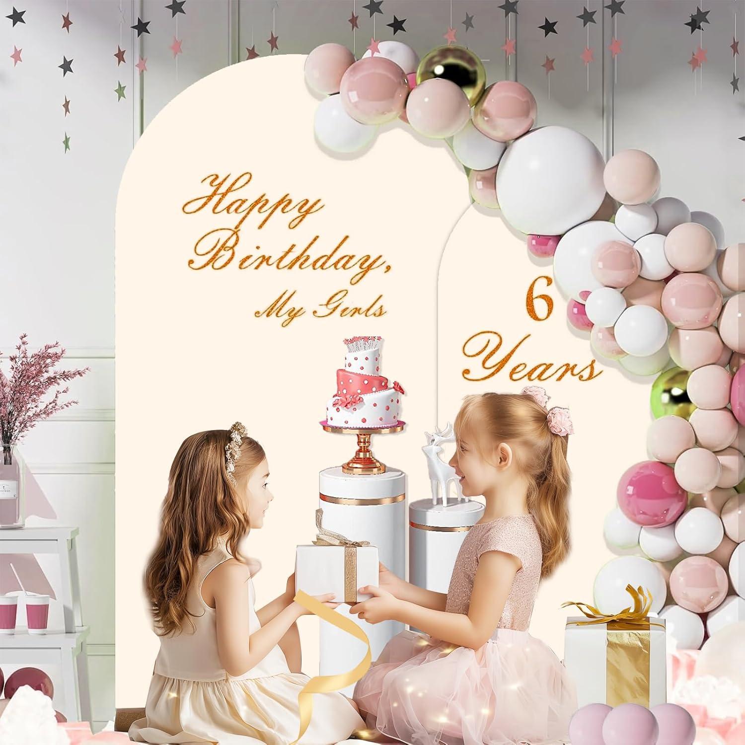 Cubierta de Arco de Boda Beige JCJ 6FT con Cremallera