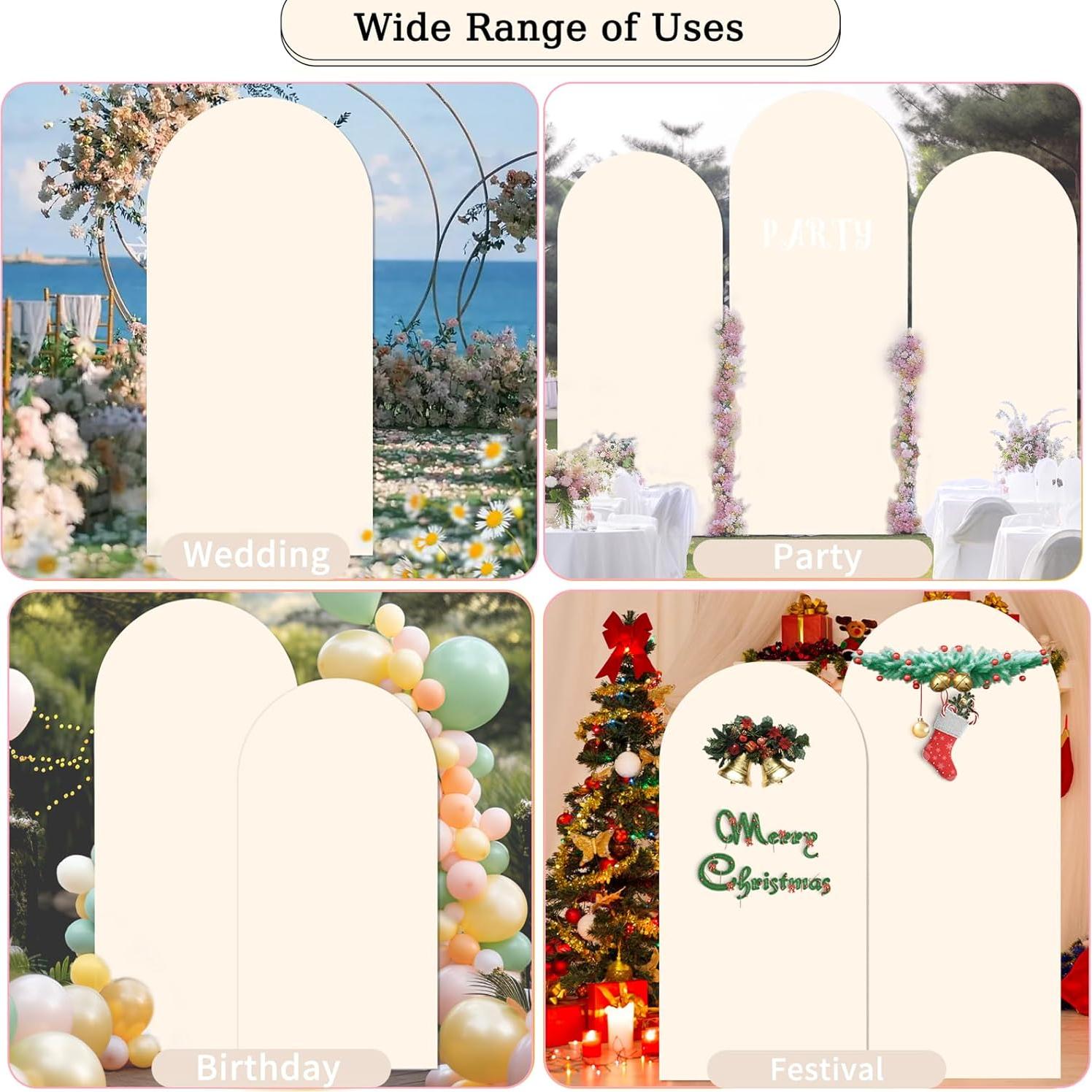 Cubierta de Arco de Boda Beige JCJ 6FT con Cremallera