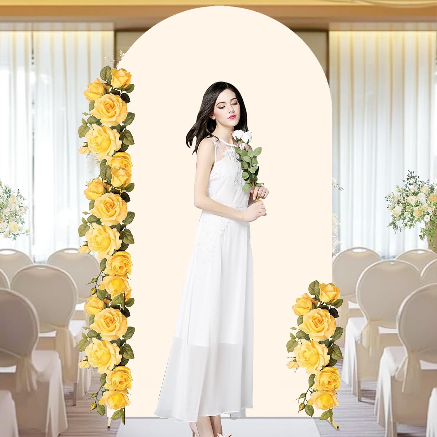 Cubierta de Arco de Boda Beige JCJ 6FT con Cremallera