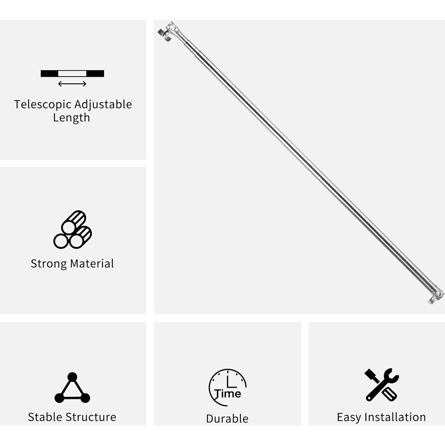 Barra Transversal Telescópica Meking Acero Inoxidable 3m