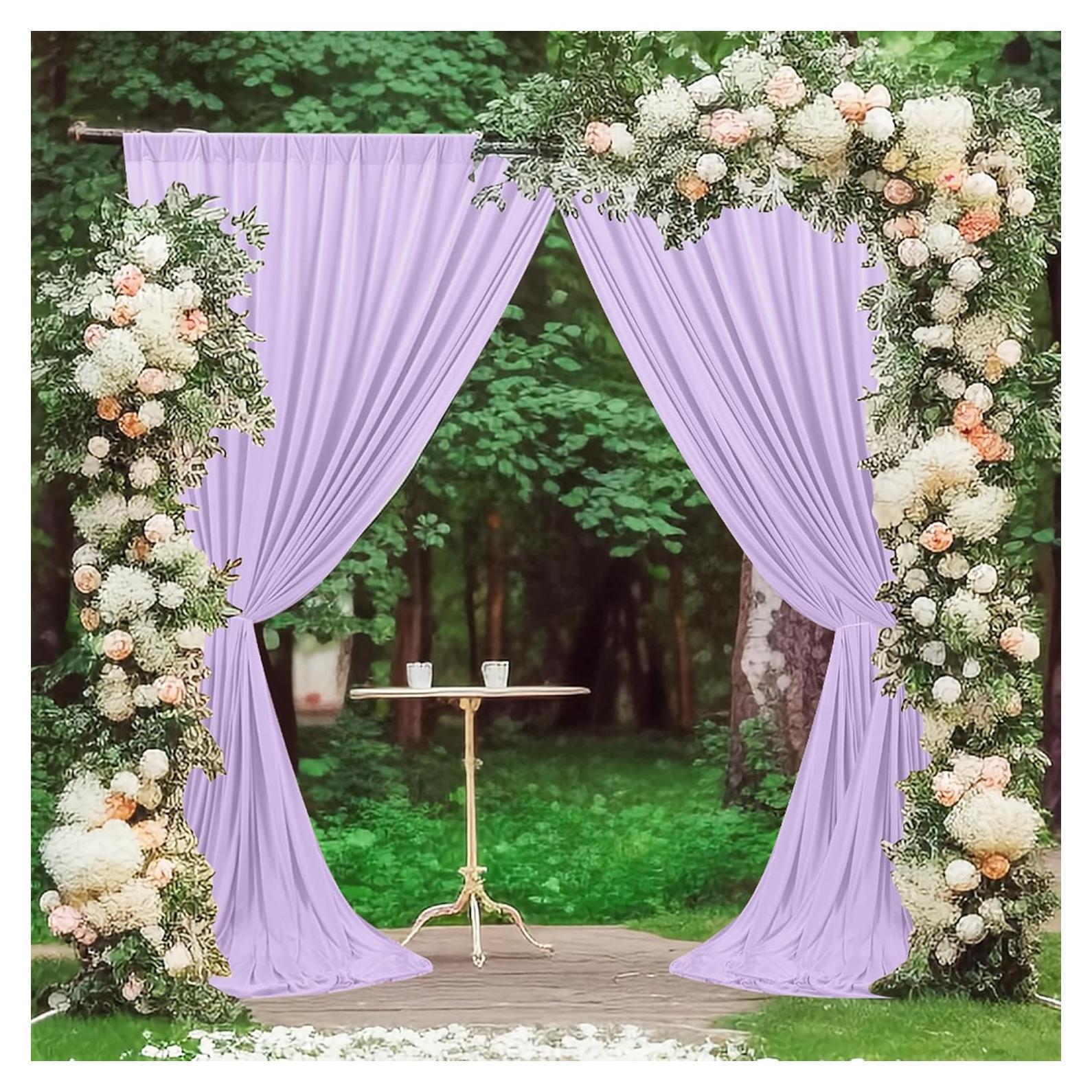 Cortinas de Fondo MEETSKY Lila Claro 3m x 2.4m 2 Paneles