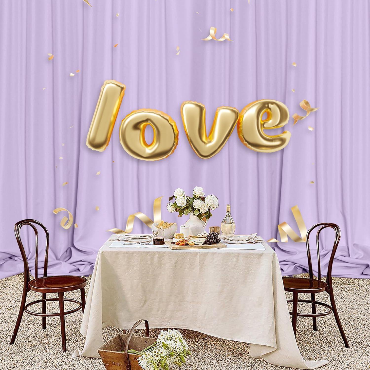 Cortinas de Fondo MEETSKY Lila Claro 3m x 2.4m 2 Paneles