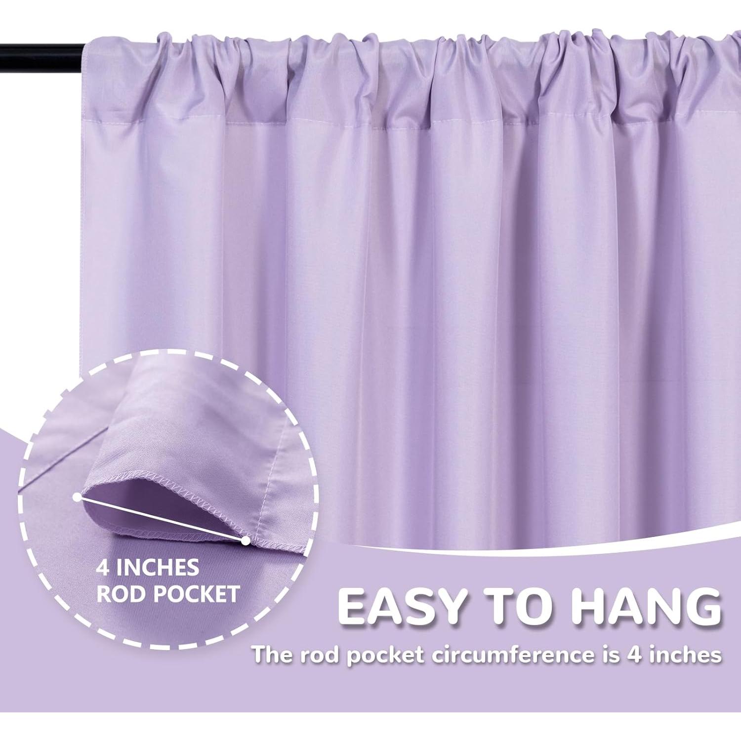 Cortinas de Fondo MEETSKY Lila Claro 3m x 2.4m 2 Paneles