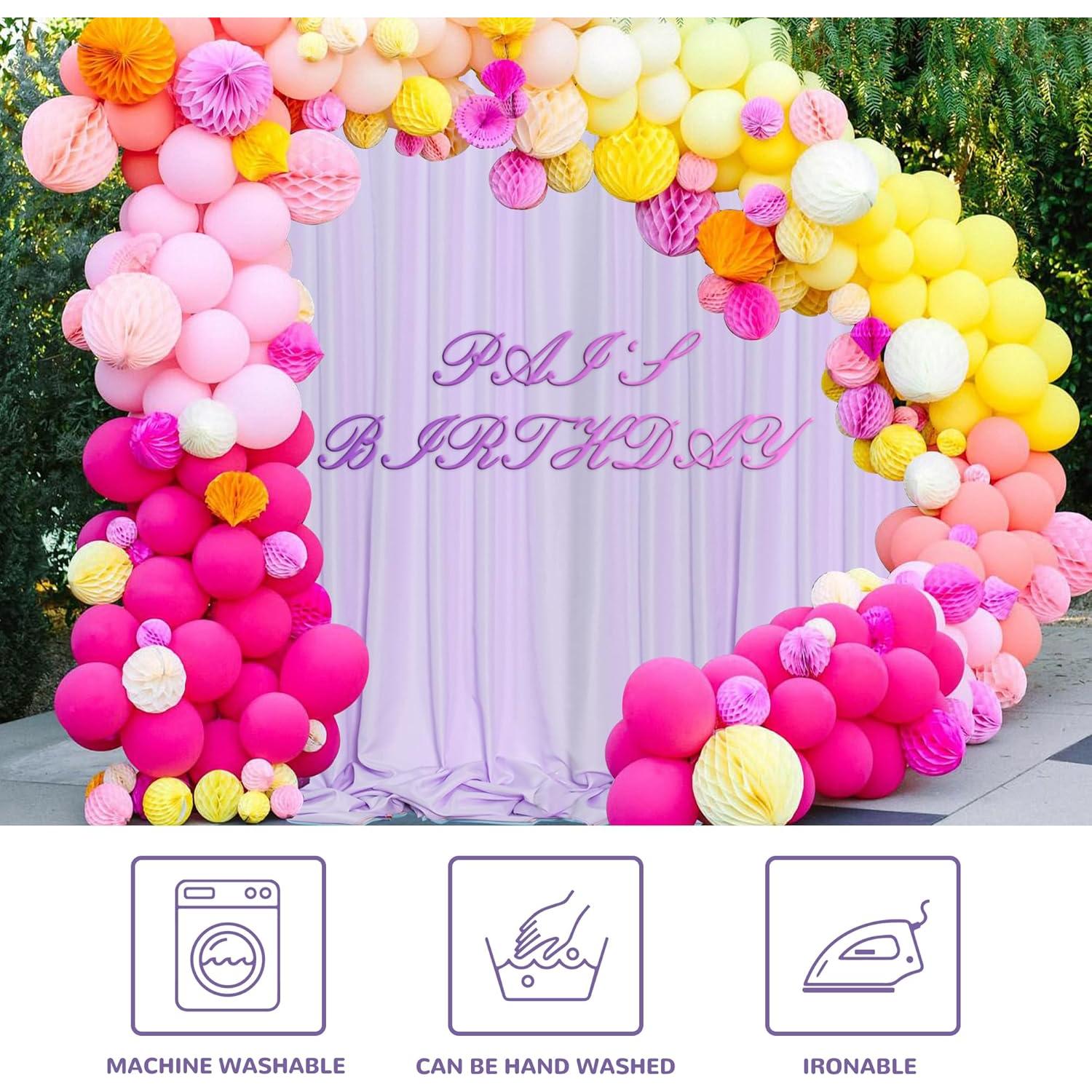 Cortinas de Fondo MEETSKY Lila Claro 3m x 2.4m 2 Paneles