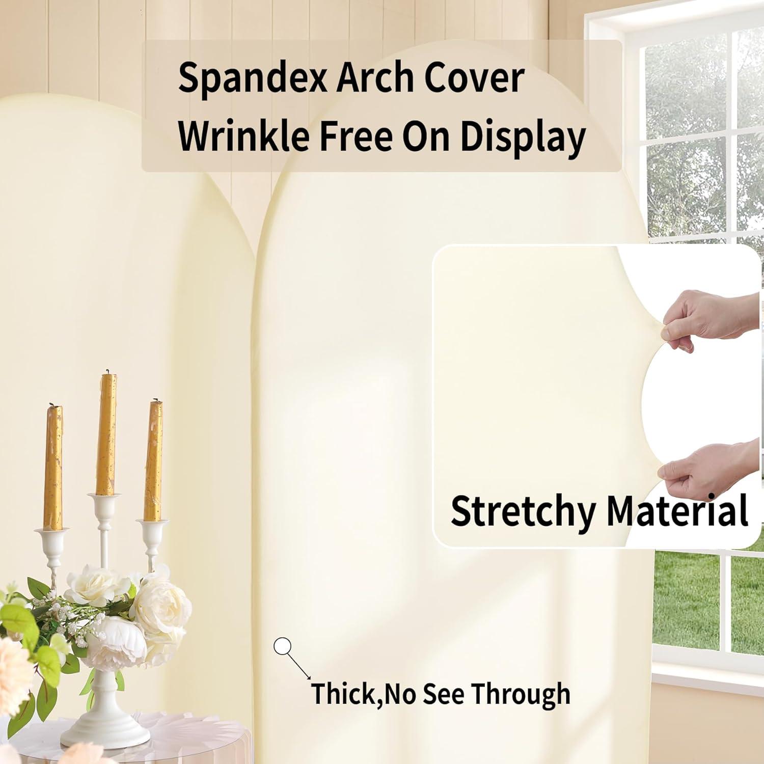 Juego de 3 Fundas de Fondo de Arco Beige Sin Arrugas 6FT 5FT 4FT