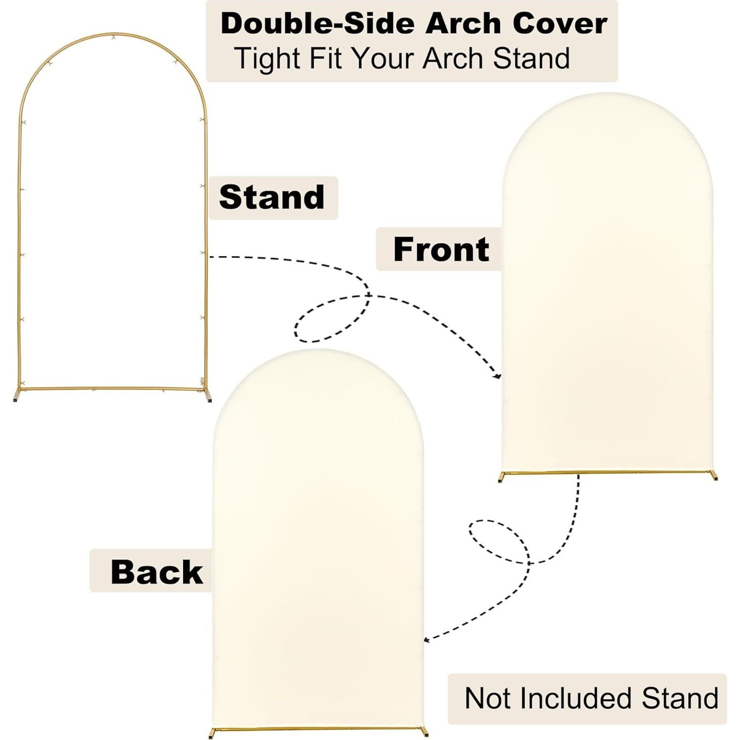 Juego de 3 Fundas de Fondo de Arco Beige Sin Arrugas 6FT 5FT 4FT
