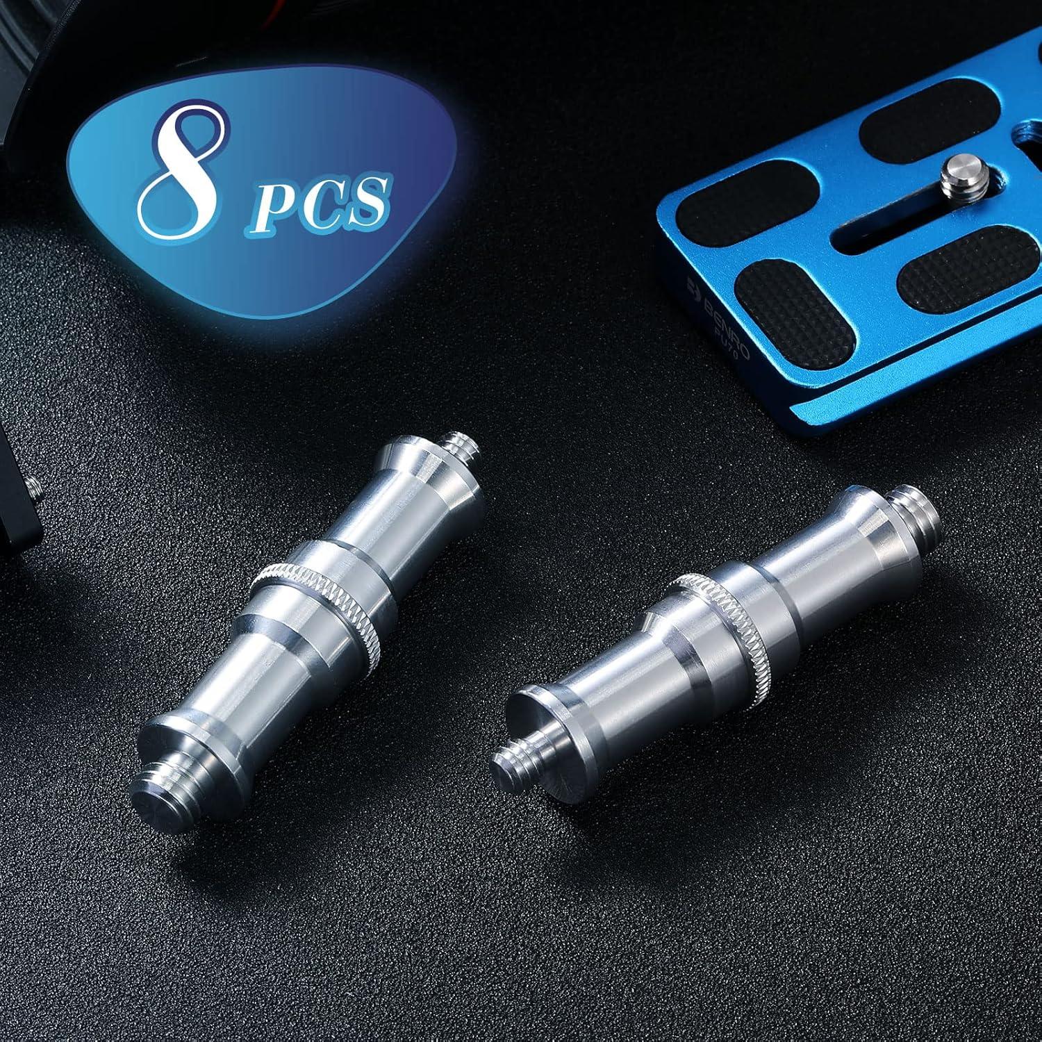 8 Adaptadores de Tornillo Macho 1/4 a 3/8 Zhengmy Aluminio