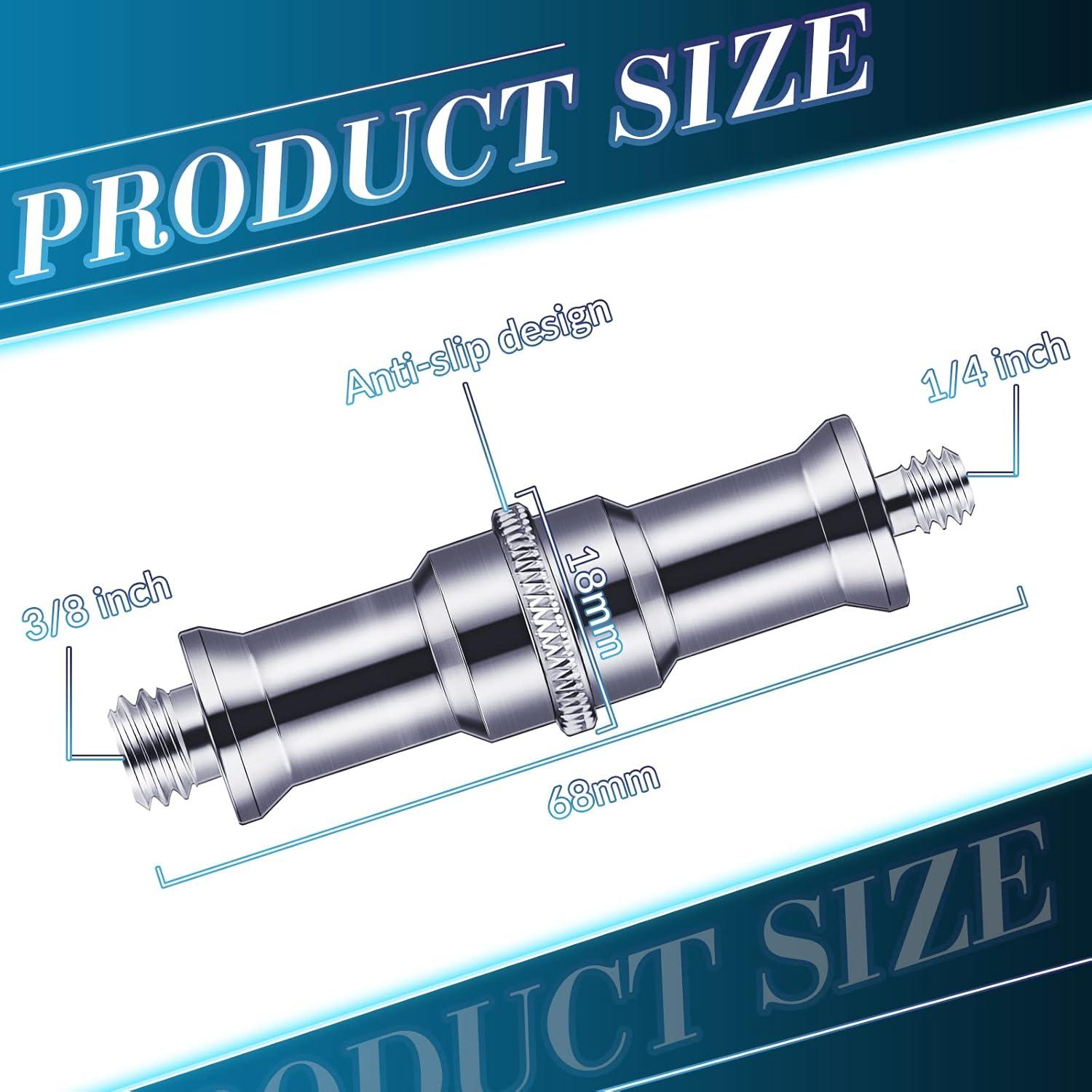 8 Adaptadores de Tornillo Macho 1/4 a 3/8 Zhengmy Aluminio