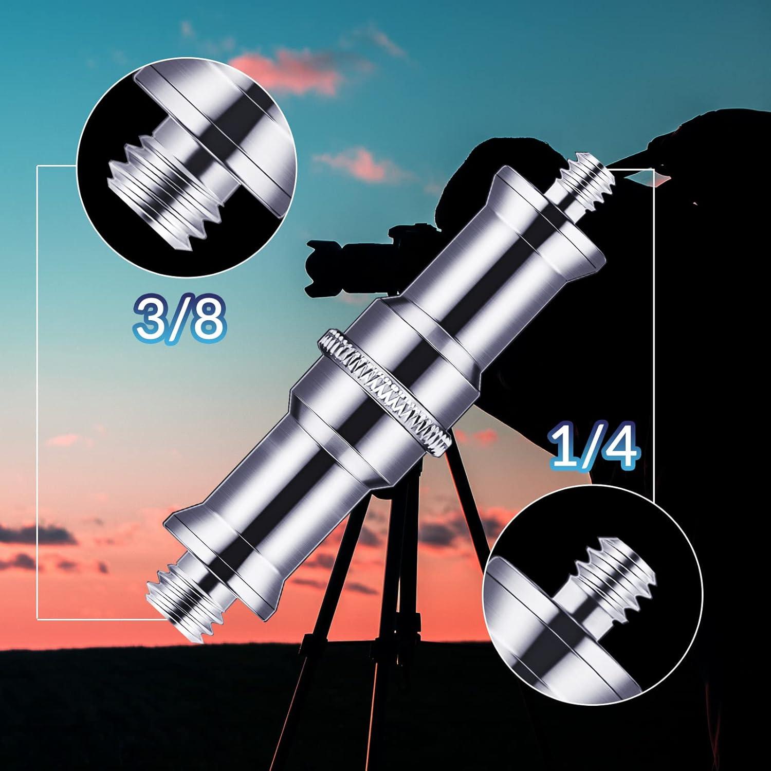 8 Adaptadores de Tornillo Macho 1/4 a 3/8 Zhengmy Aluminio