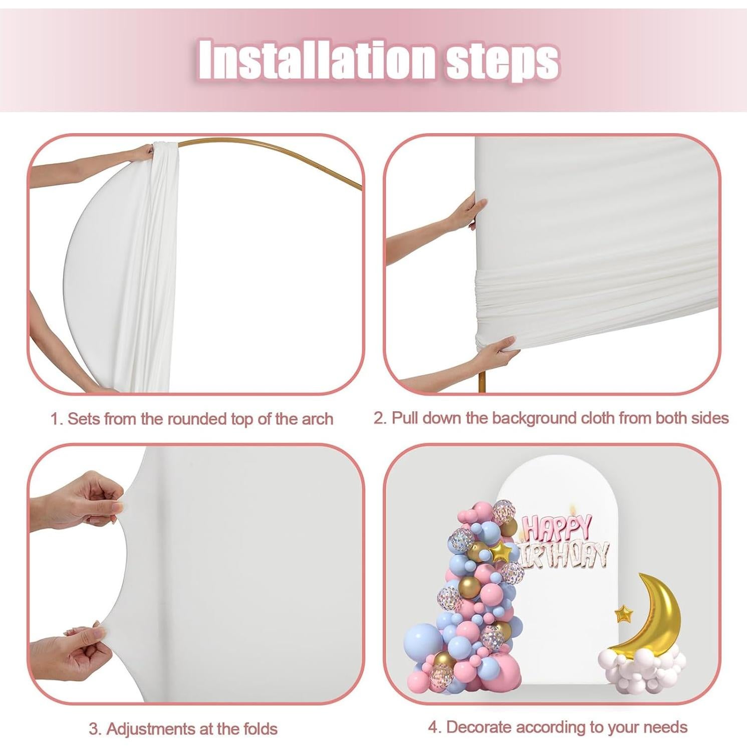 Cubierta de Soporte de Arco de Boda Aulaned 2.01m Rosa