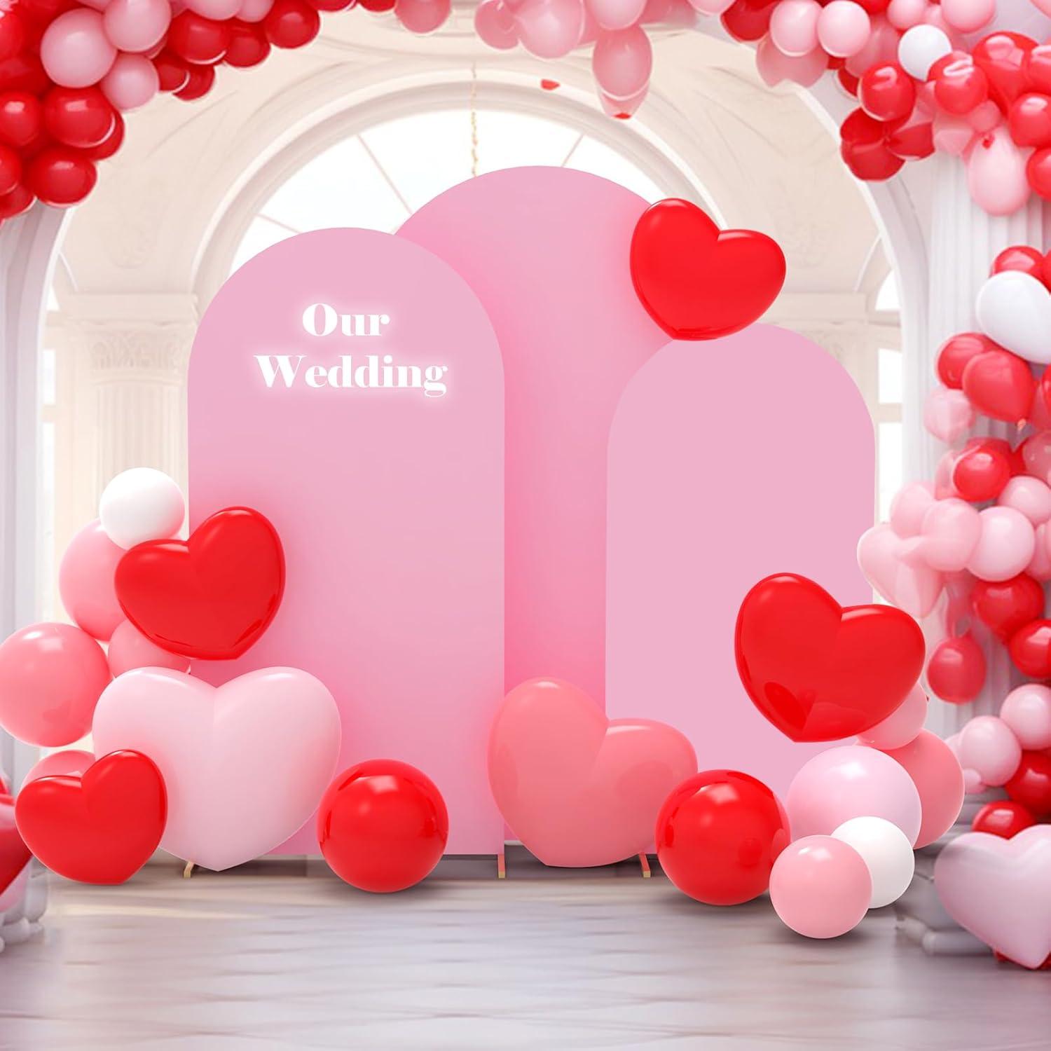 Juego de 3 Fundas para Arco de Boda Babenest Rosa Claro 2m-2.4m