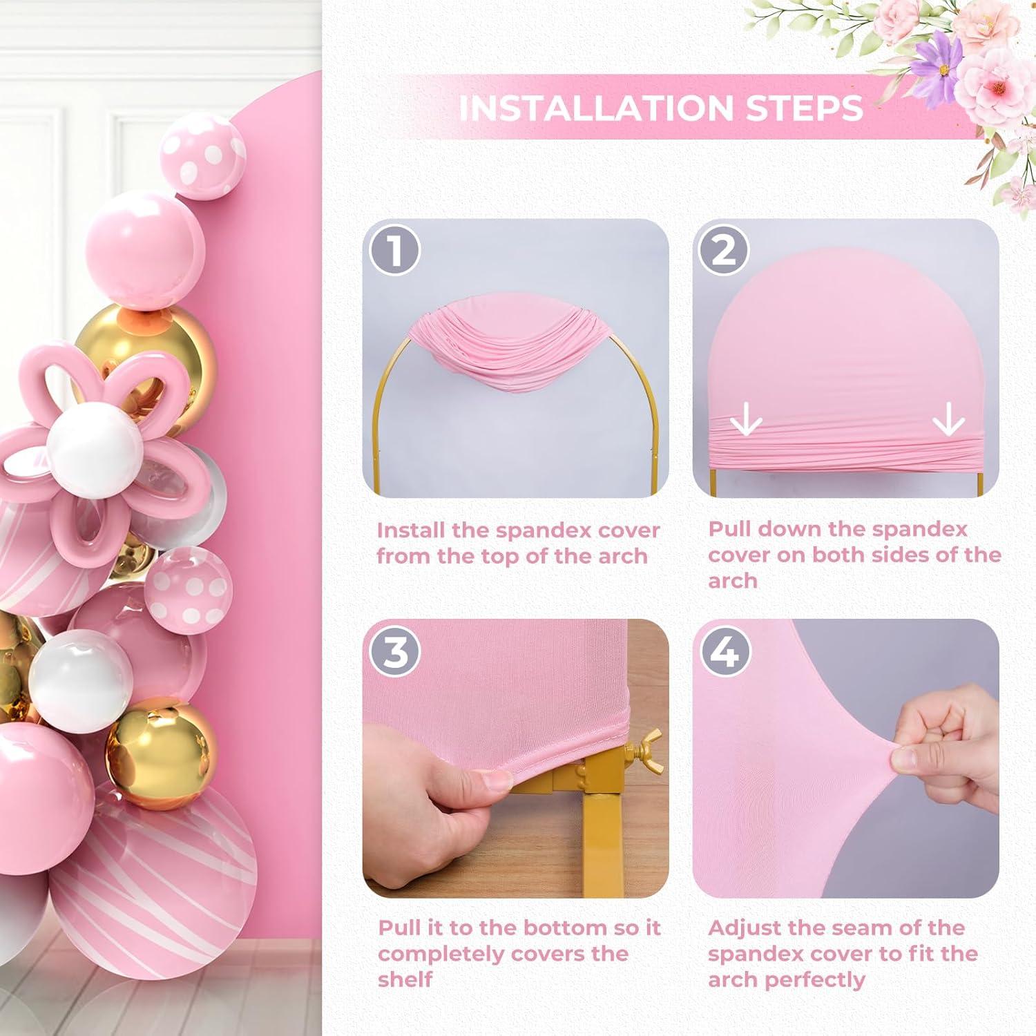 Juego de 3 Fundas para Arco de Boda Babenest Rosa Claro 2m-2.4m
