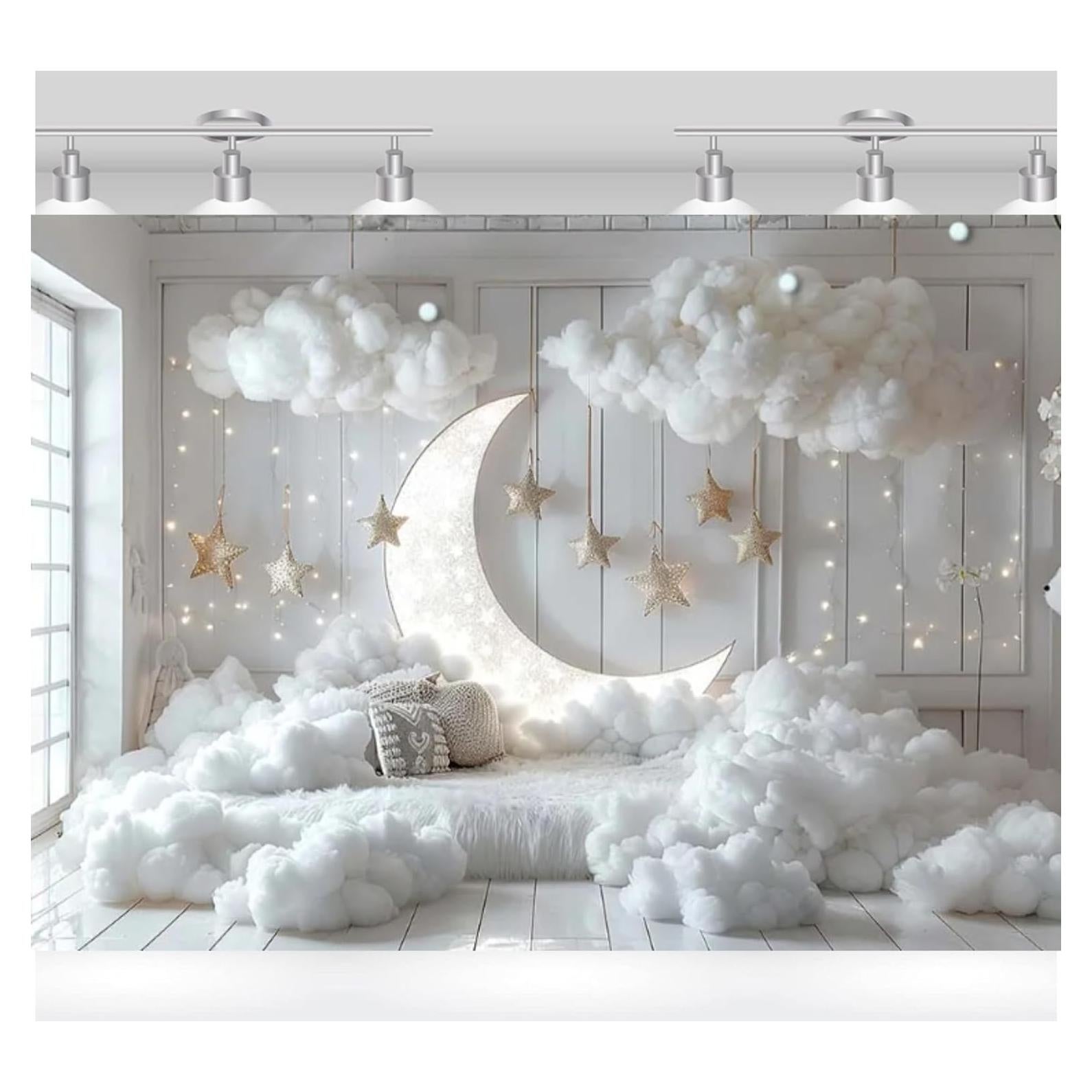 Fondo de Fotografía para Bebés KS-Backdrop 210x150 cm Luna Estrella