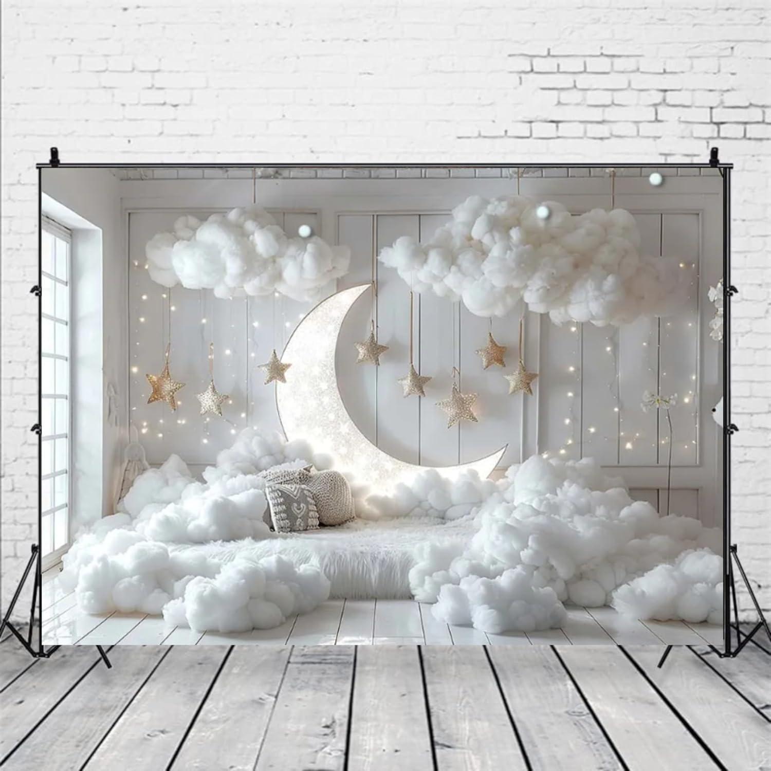Fondo de Fotografía para Bebés KS-Backdrop 210x150 cm Luna Estrella
