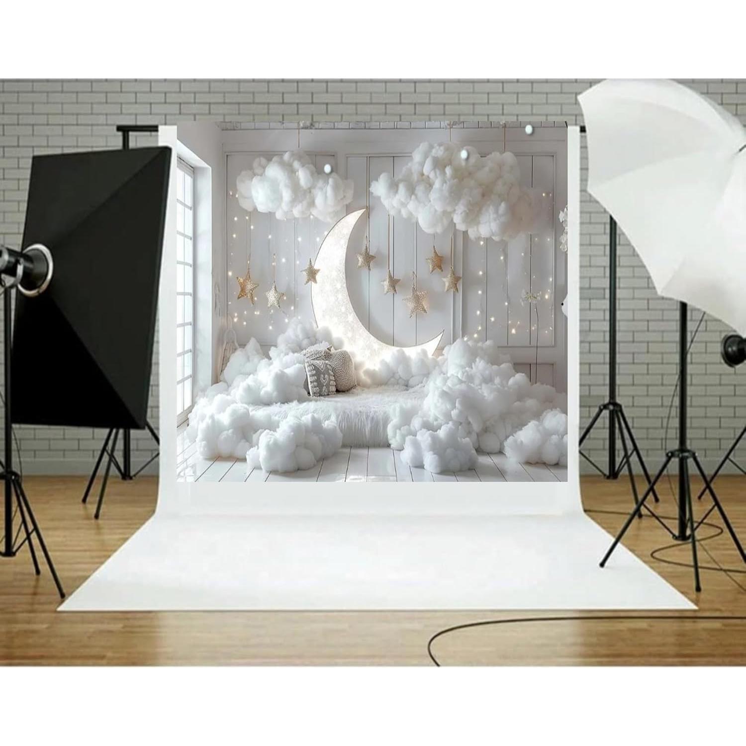 Fondo de Fotografía para Bebés KS-Backdrop 210x150 cm Luna Estrella
