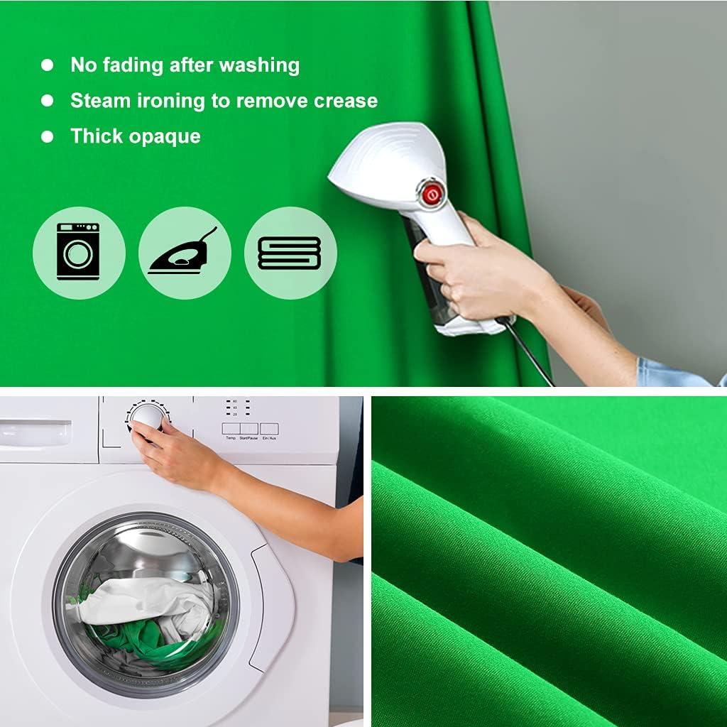 10x12ft Green Screen Backdrop for Photography, Chromakey Background Fabric for Photoshoot, Zoom Meeting, Game Live Steaming