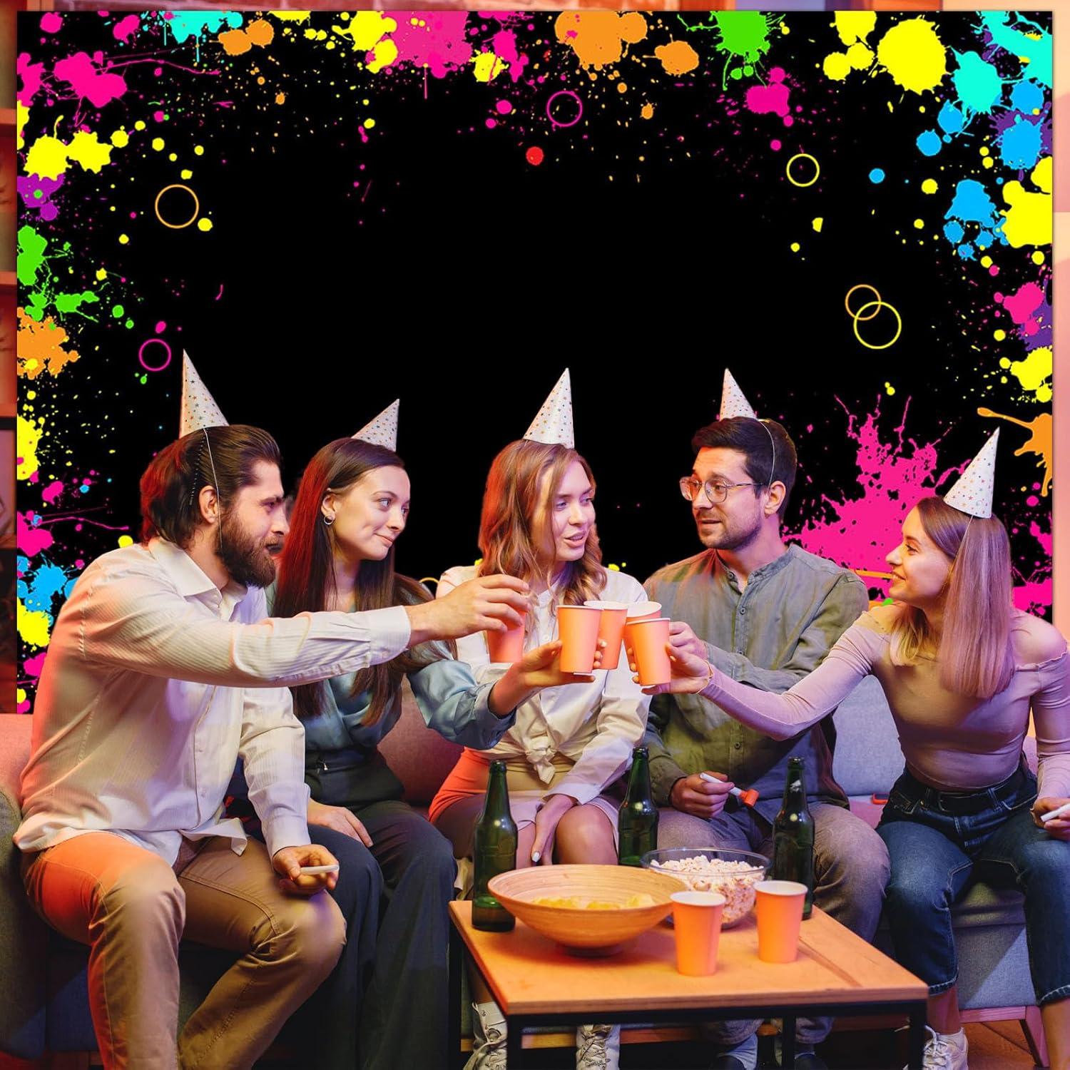 Fondo de Fiesta Brillo Neón Avezano 210x150 cm Decoración