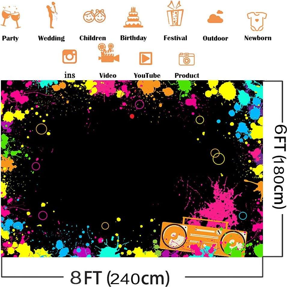 Fondo de Fiesta Brillo Neón Avezano 210x150 cm Decoración