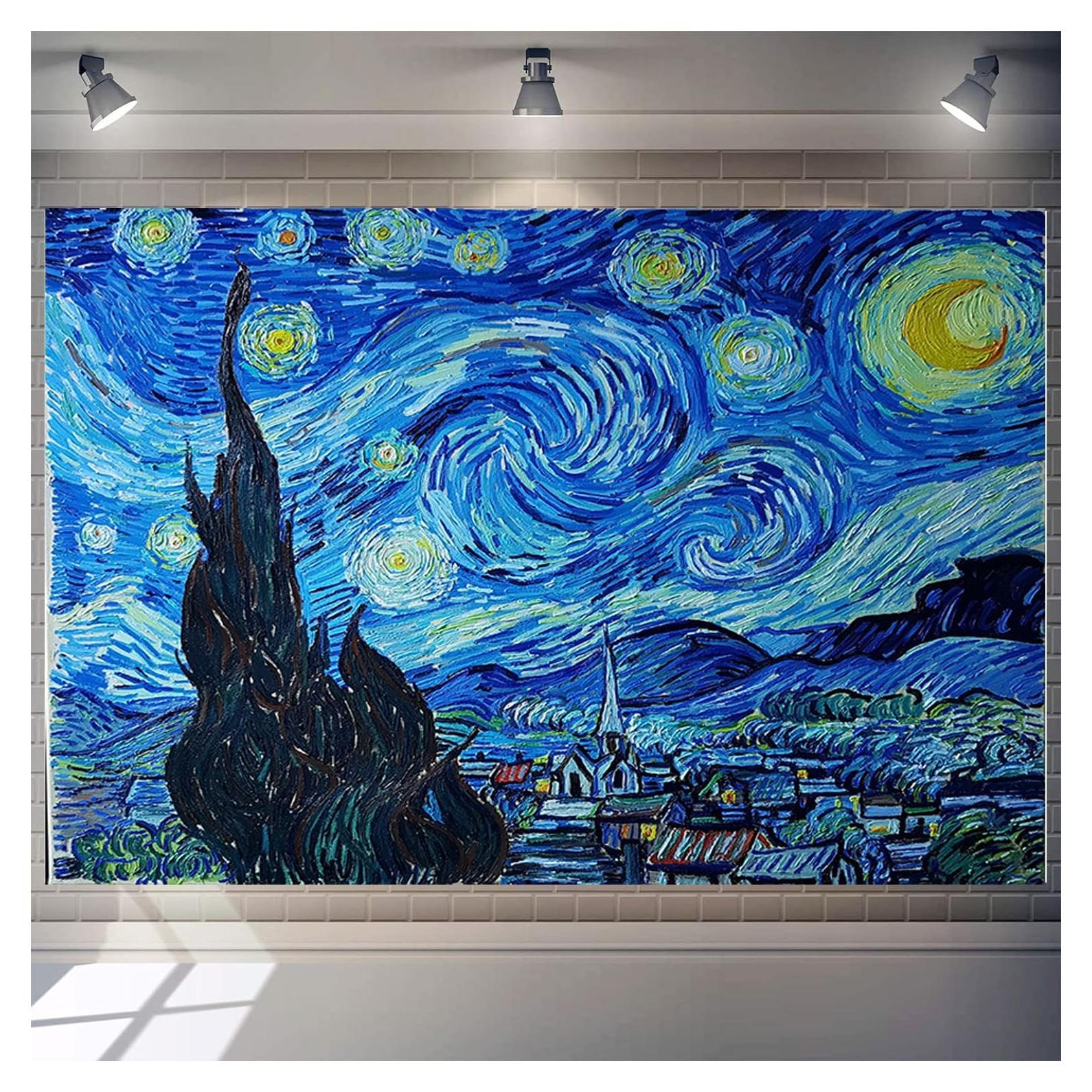Fondo de Vinilo Noche Estrellada Van Gogh 270x180cm Decoración