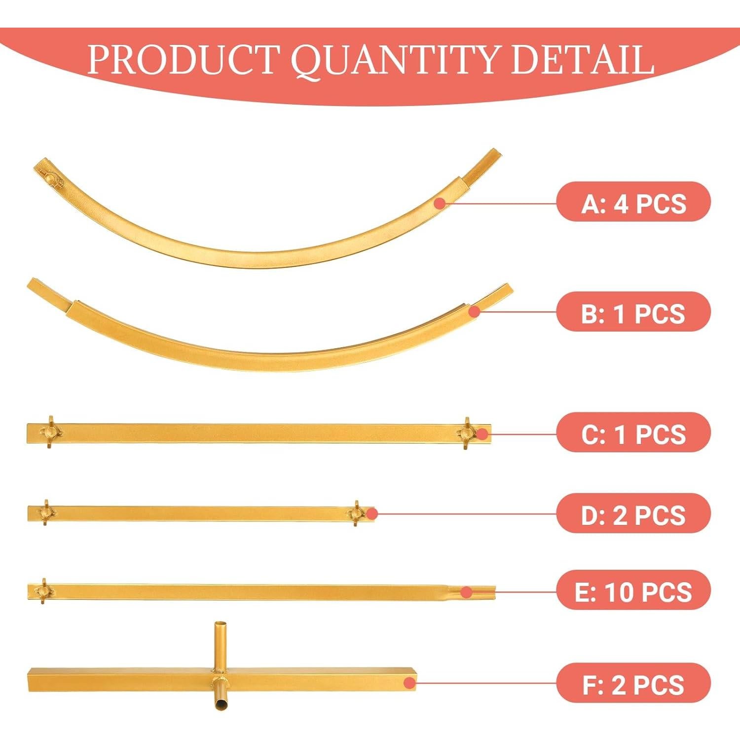 Soporte de fondo de arco dorado ITEFDTUTNE 2.58kg 7.2x1.2m