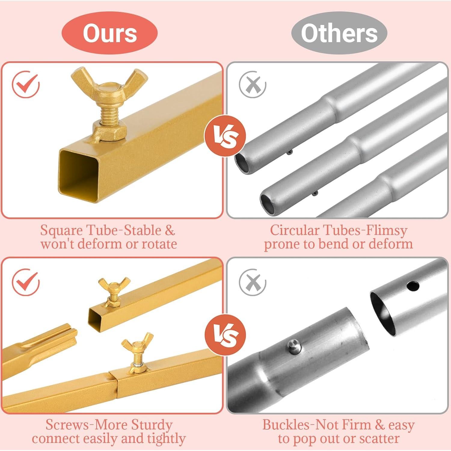 Soporte de fondo de arco dorado ITEFDTUTNE 2.58kg 7.2x1.2m