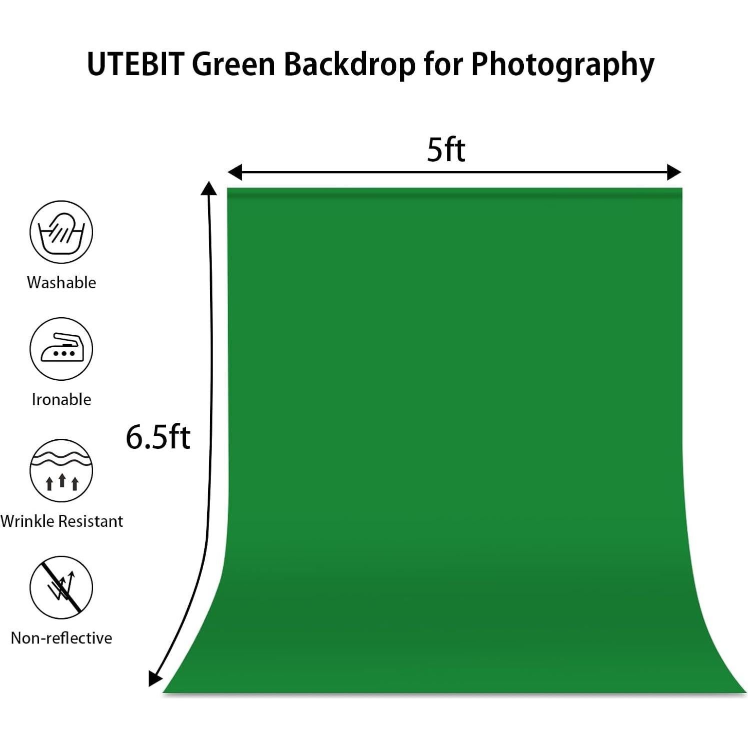 Fondo Verde UTEBIT 1.83 x 2.74 m Tela para Fotografía y Video