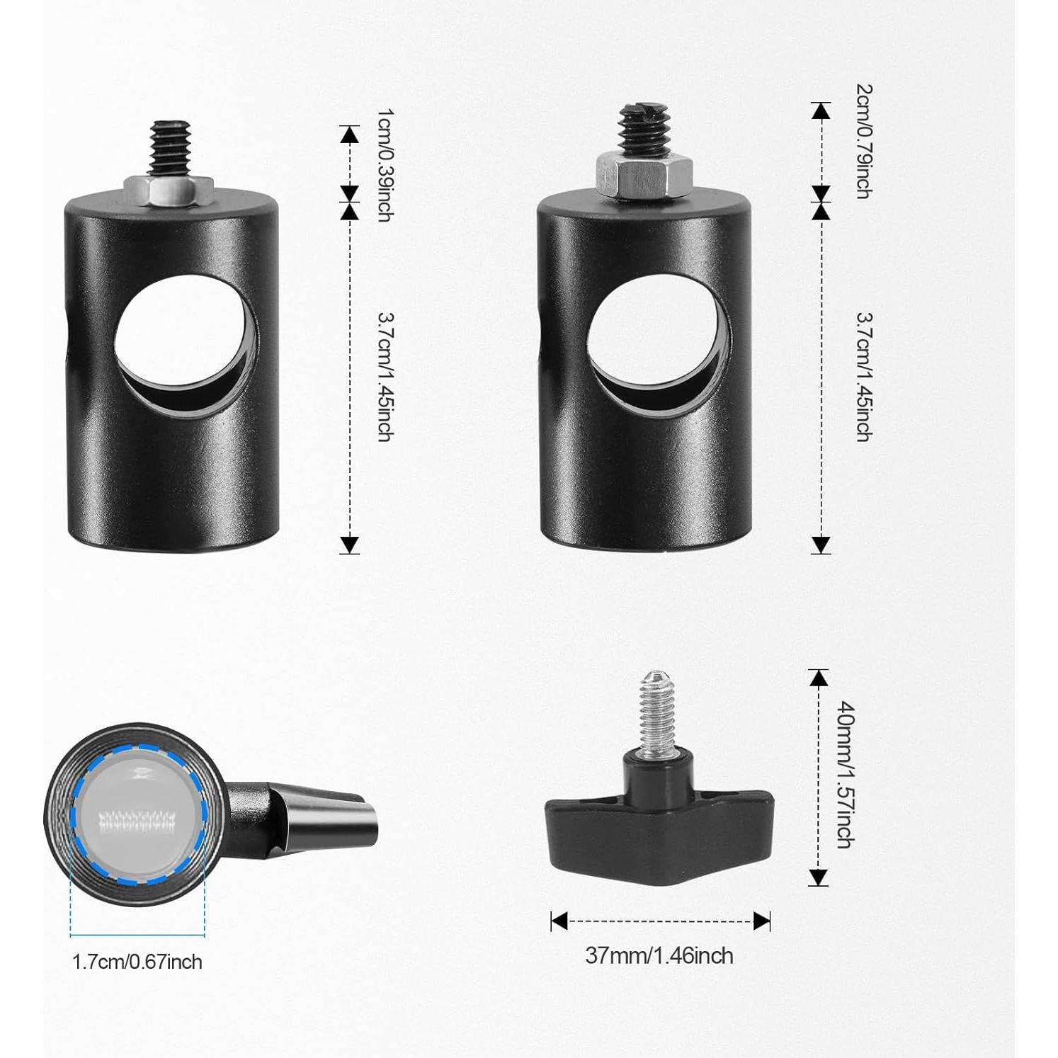 Adaptador Rápido 2PCS Wellmaking con Tornillo 3/8" y 1/4"
