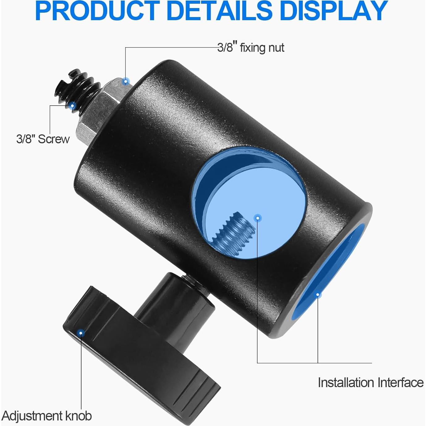 Adaptador Rápido 2PCS Wellmaking con Tornillo 3/8" y 1/4"
