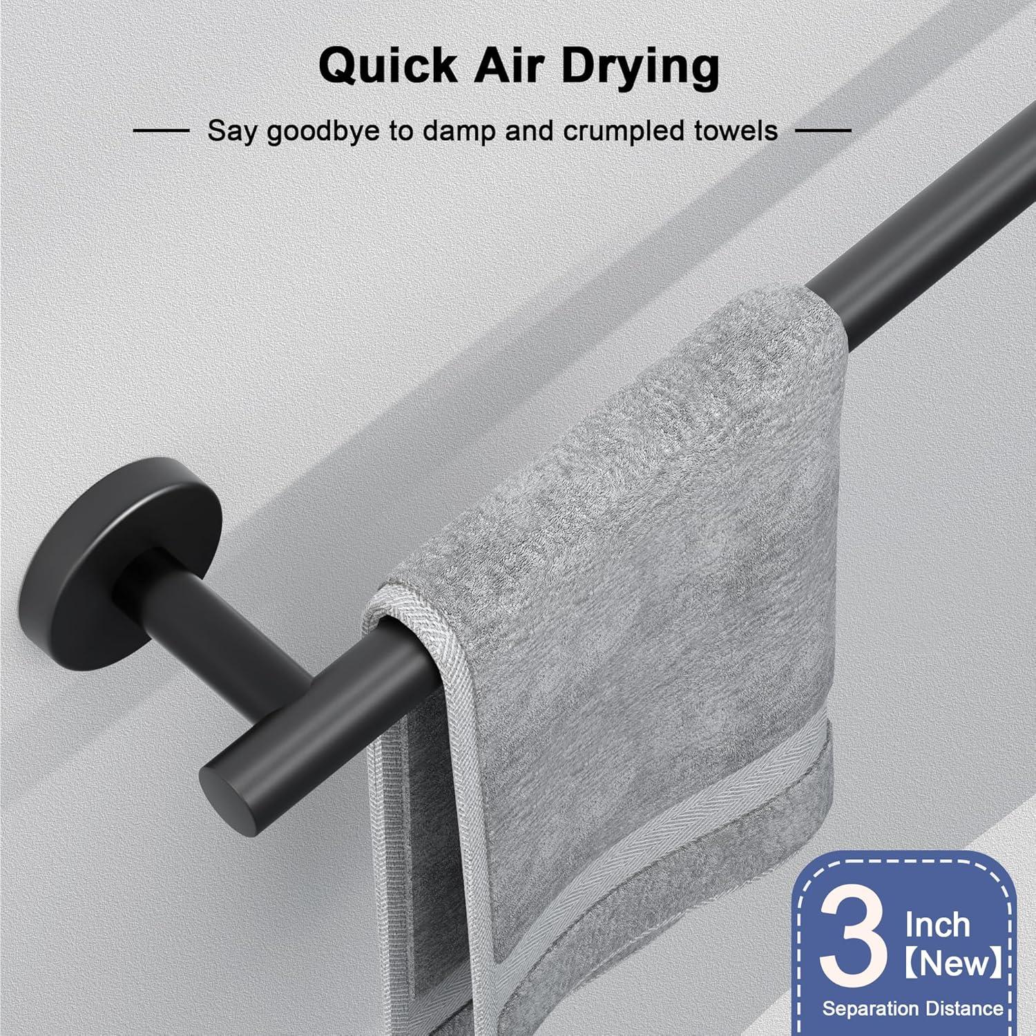 Barra de Toalla SCILIVE 51.76 cm Acero Inoxidable Negro Mate