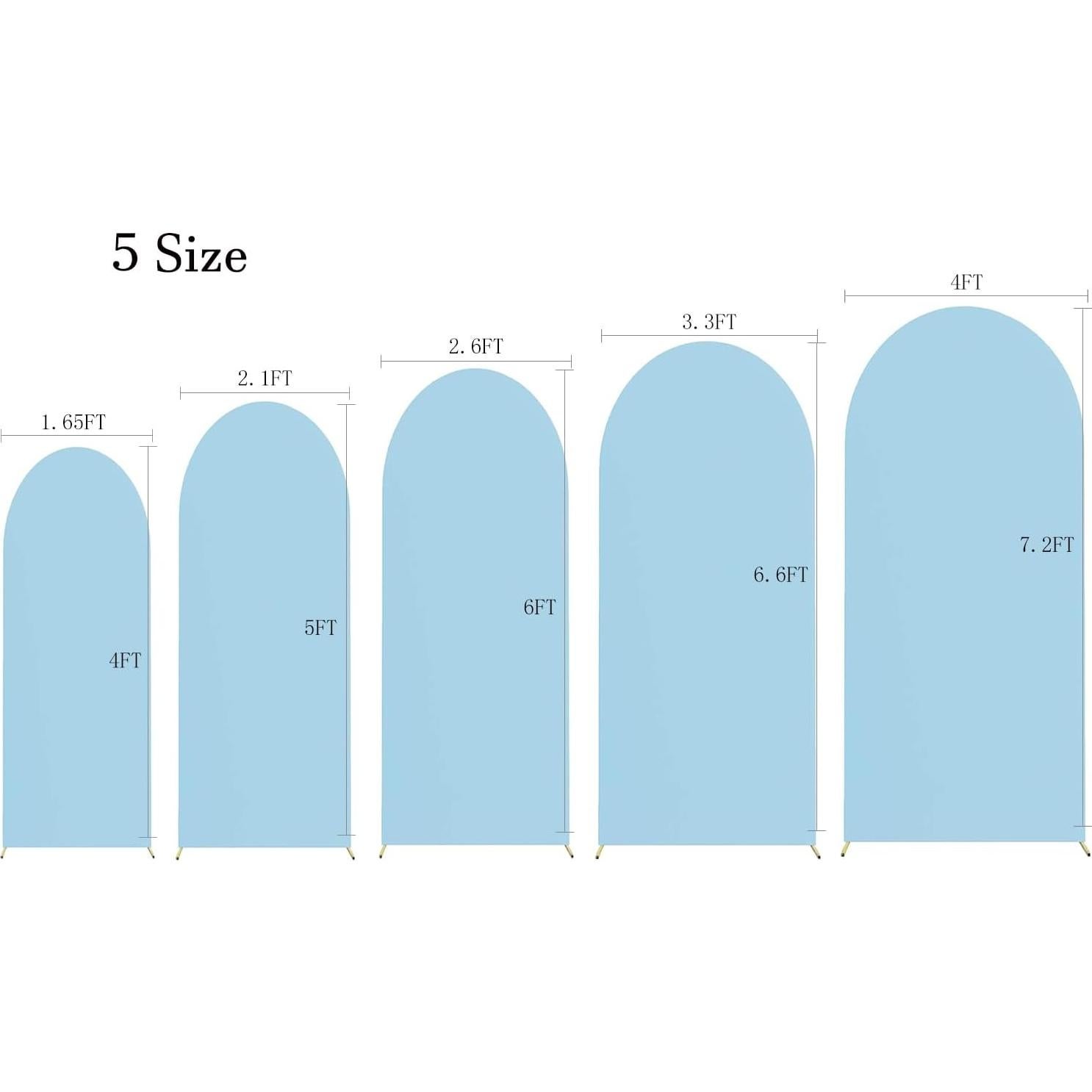 Cubierta de fondo arqueado spandex azul bebé 1.83 m JKDMJF