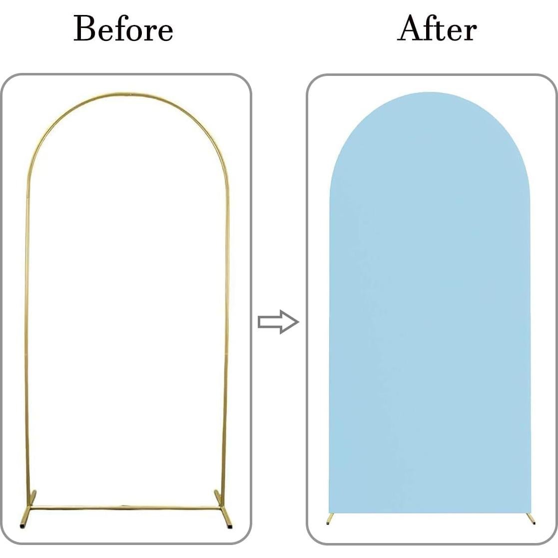 Cubierta de fondo arqueado spandex azul bebé 1.83 m JKDMJF